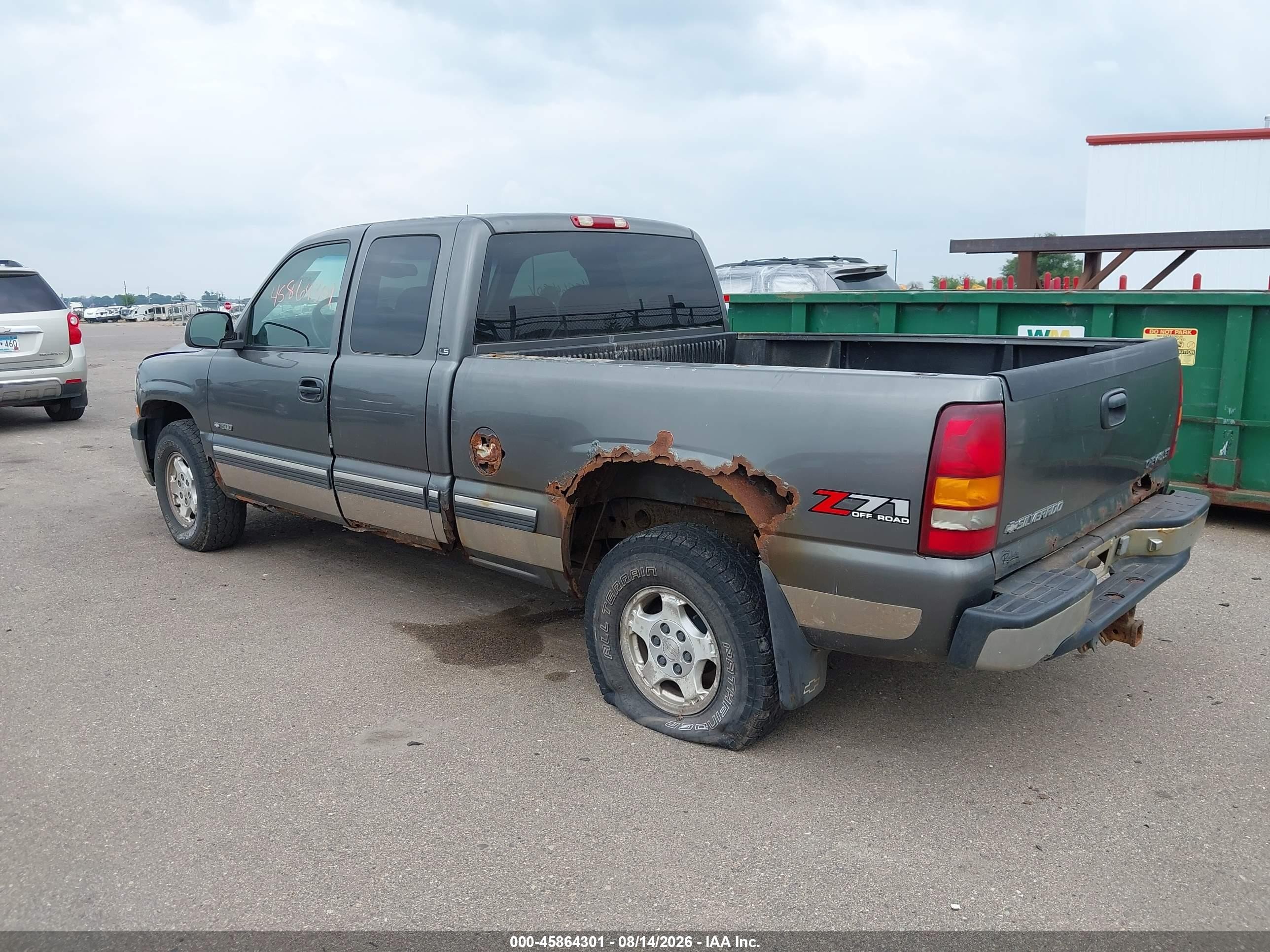 2001 Chevrolet Silverado 1500 Ls Серый vin: 2GCEK19T711346118