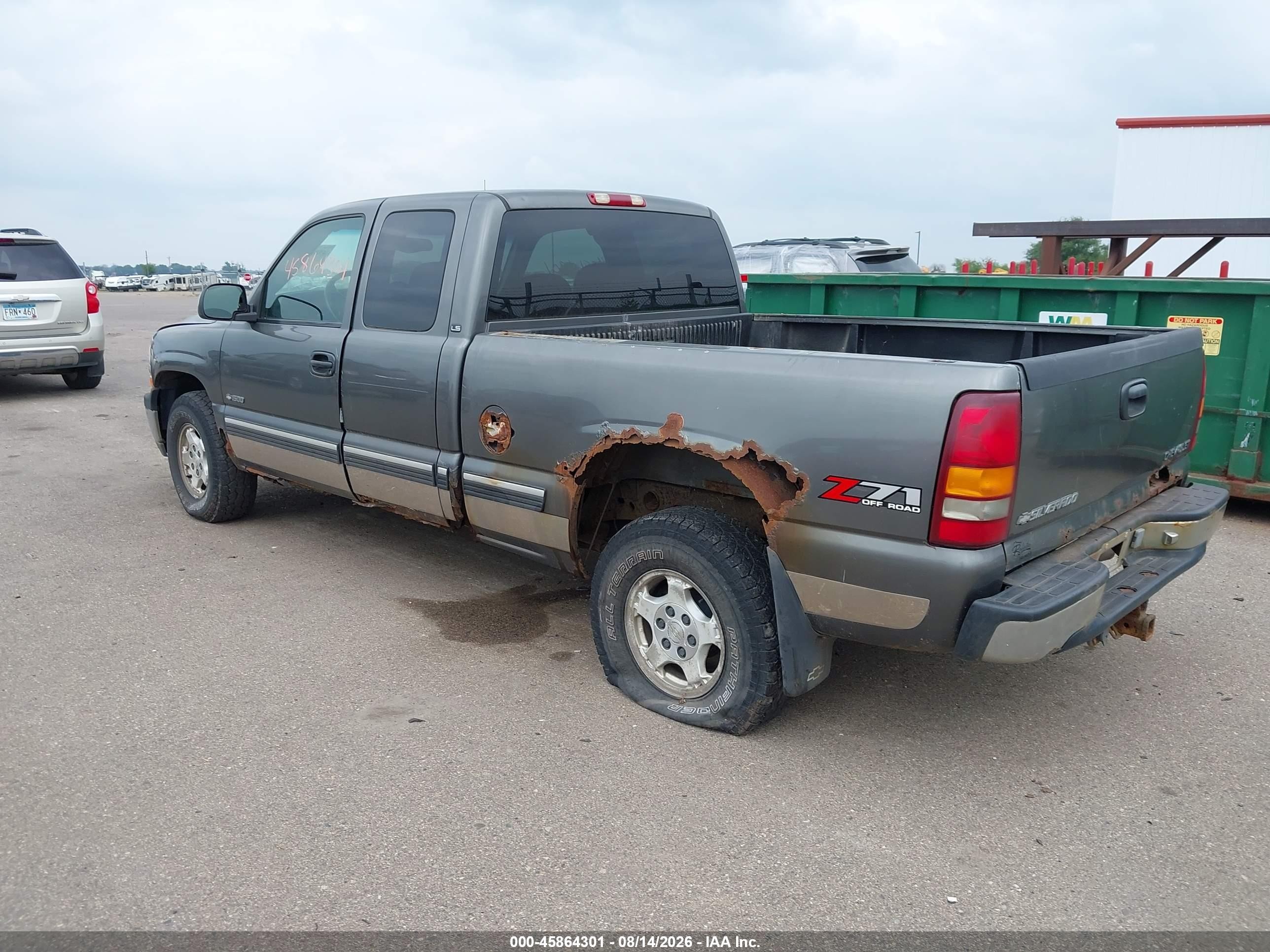 2001 Chevrolet Silverado 1500 Ls Серый vin: 2GCEK19T711346118