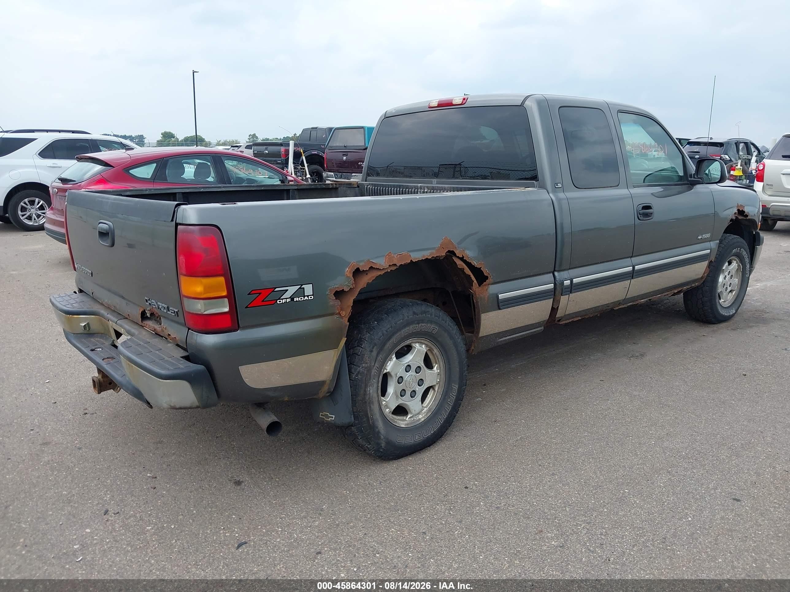 2001 Chevrolet Silverado 1500 Ls Серый vin: 2GCEK19T711346118