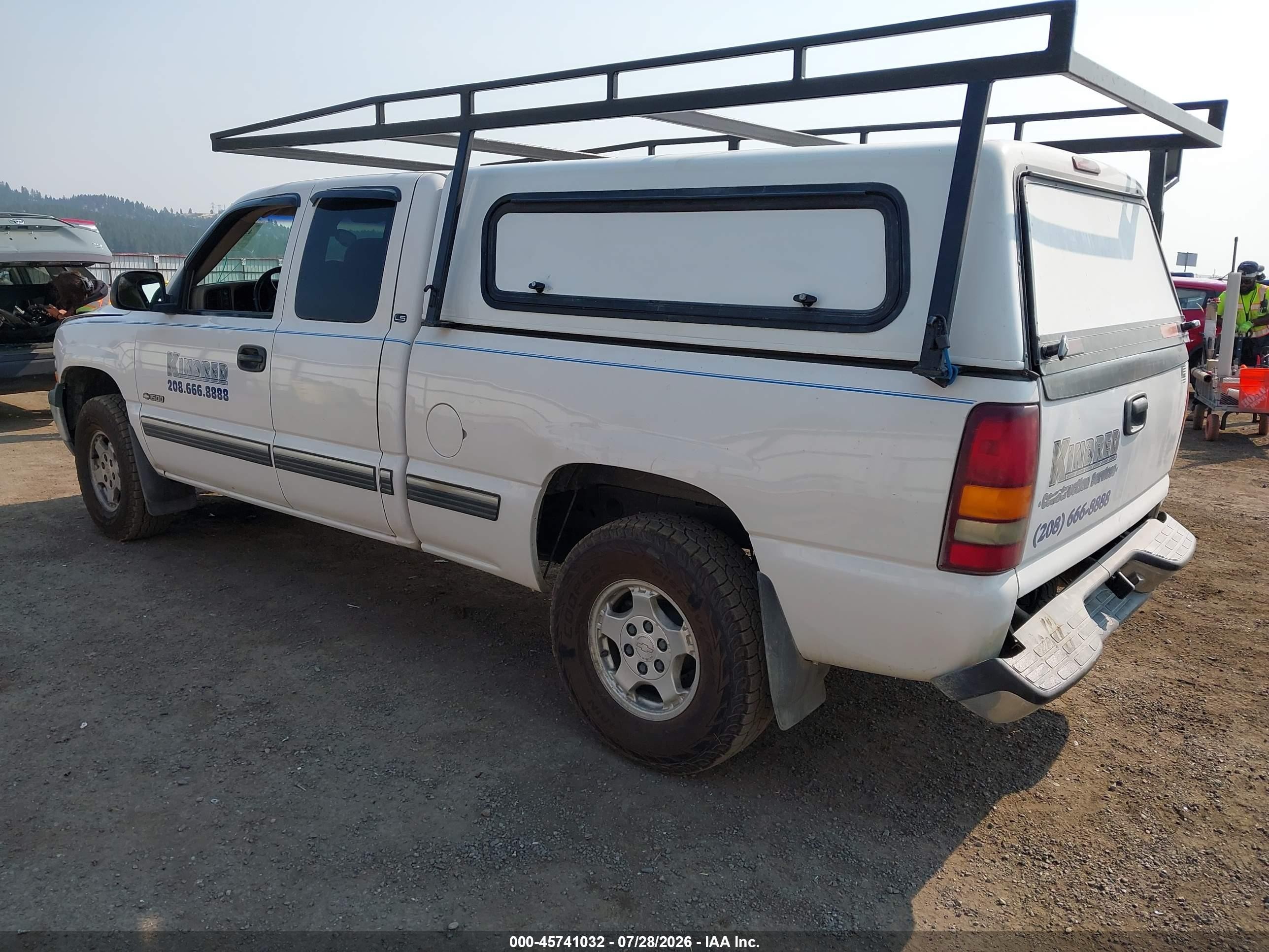 2002 Chevrolet Silverado 1500 Ls White vin: 2GCEK19T721137060