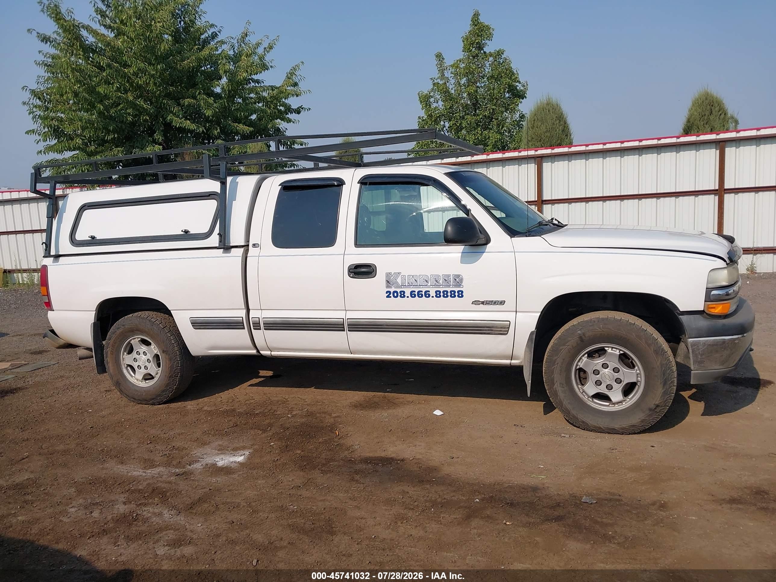 2002 Chevrolet Silverado 1500 Ls White vin: 2GCEK19T721137060