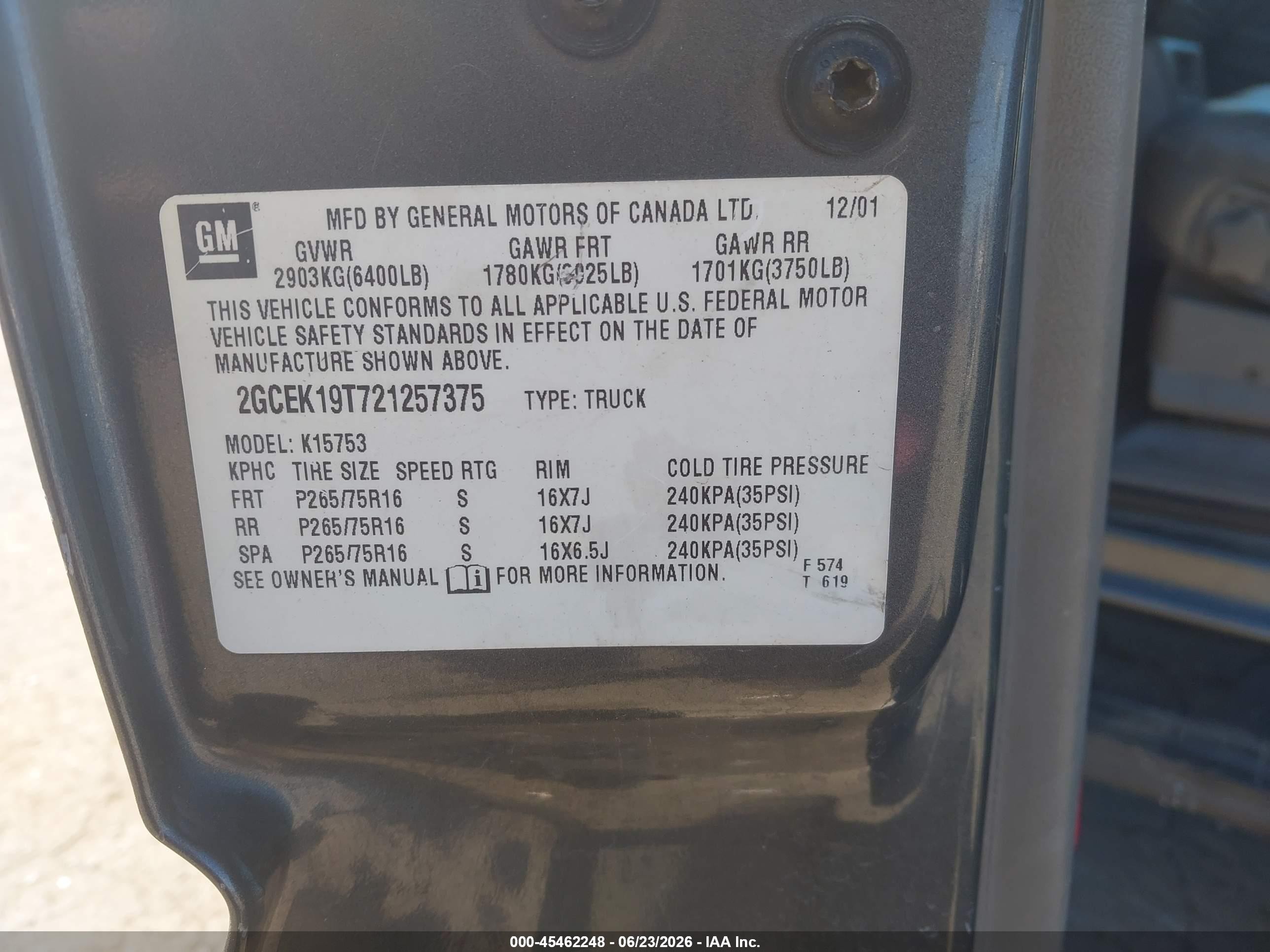 2002 Chevrolet Silverado 1500 Ls Gray vin: 2GCEK19T721257375