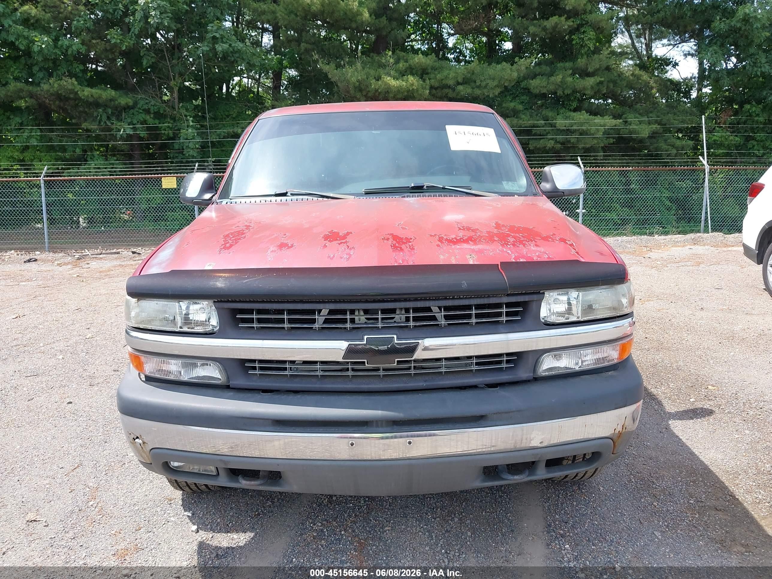2002 Chevrolet Silverado 1500 Ls Красный vin: 2GCEK19T721355385