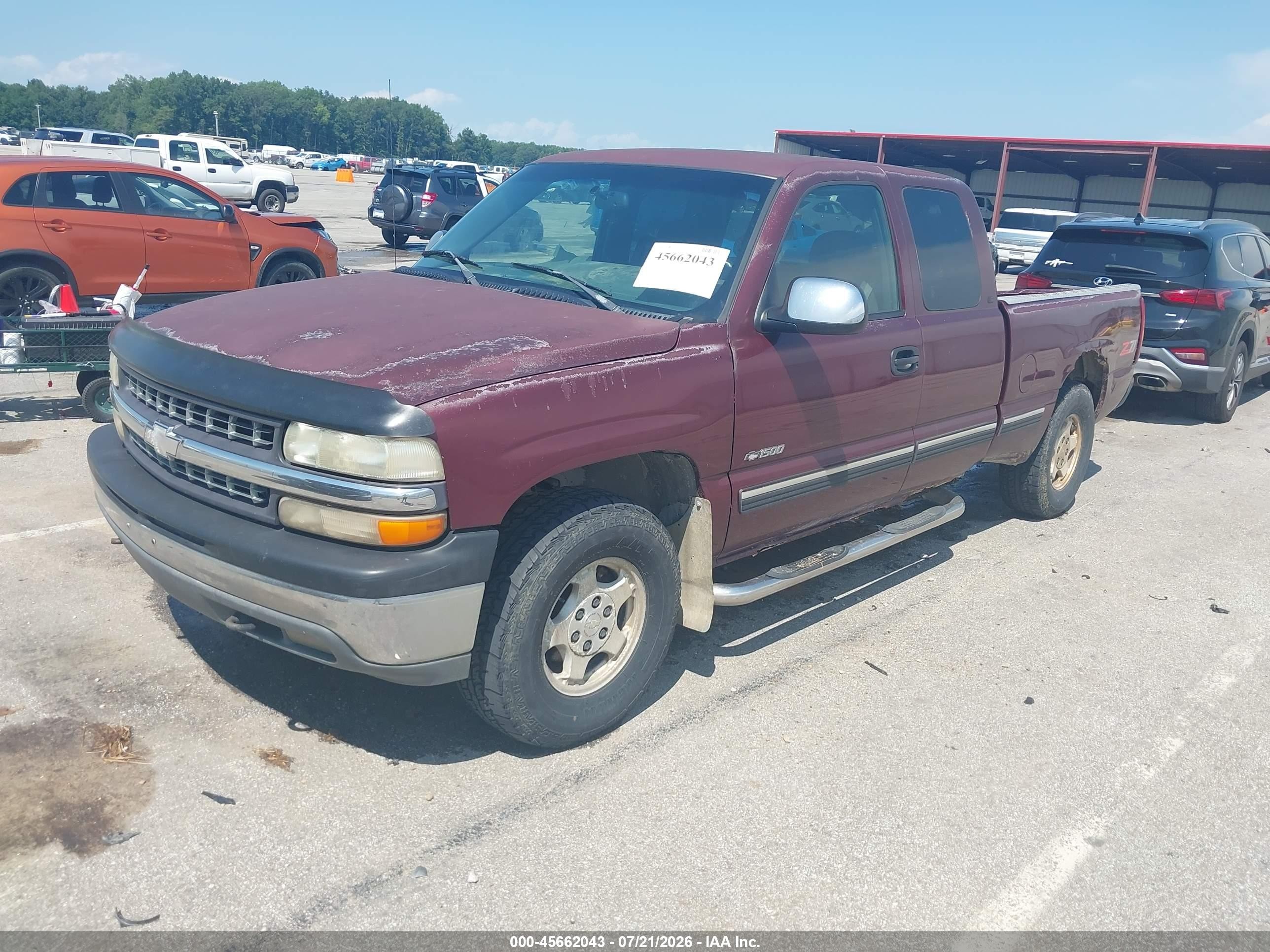 1999 Chevrolet Silverado 1500 Ls Maroon vin: 2GCEK19T7X1106799