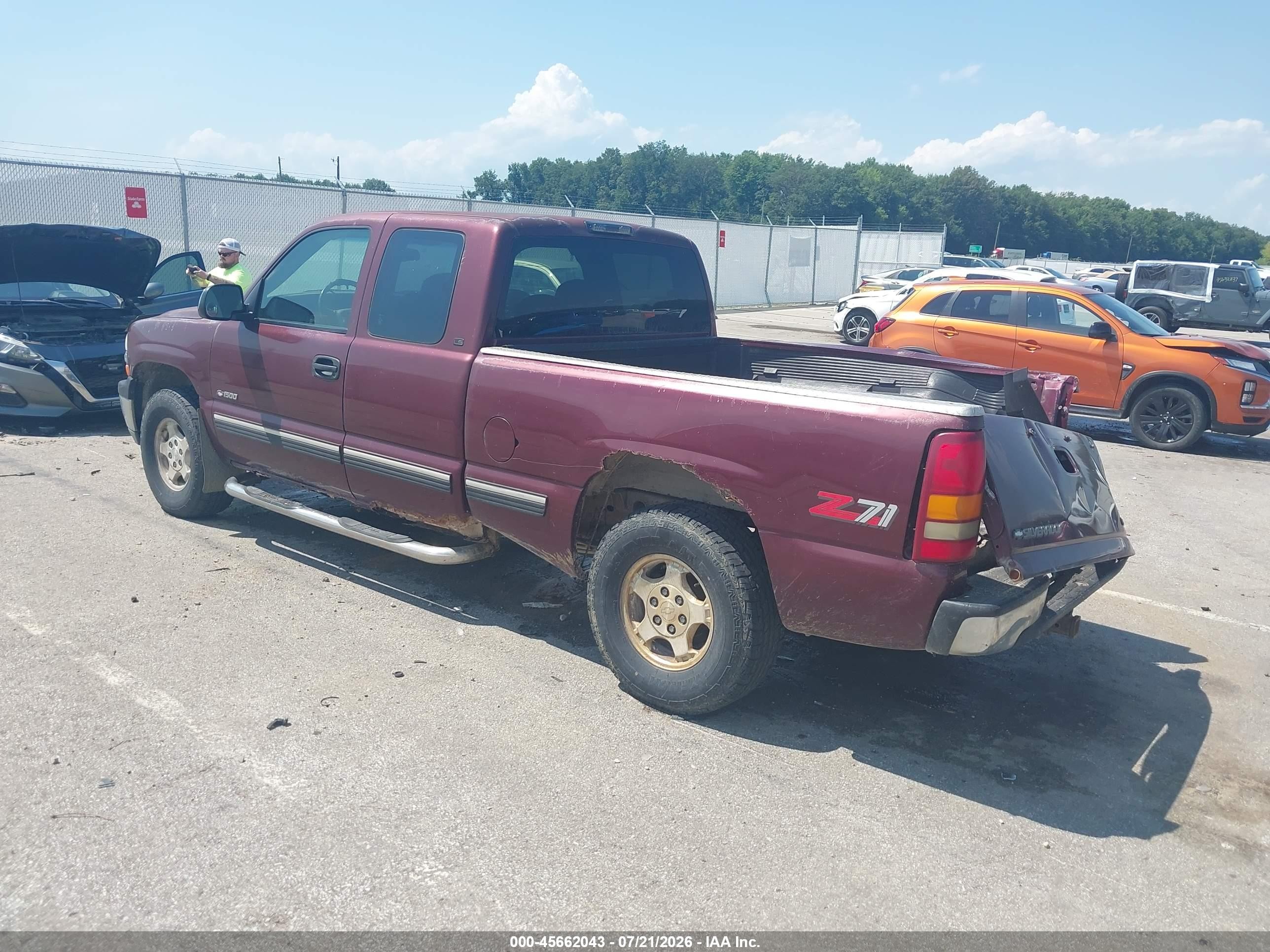 1999 Chevrolet Silverado 1500 Ls Maroon vin: 2GCEK19T7X1106799