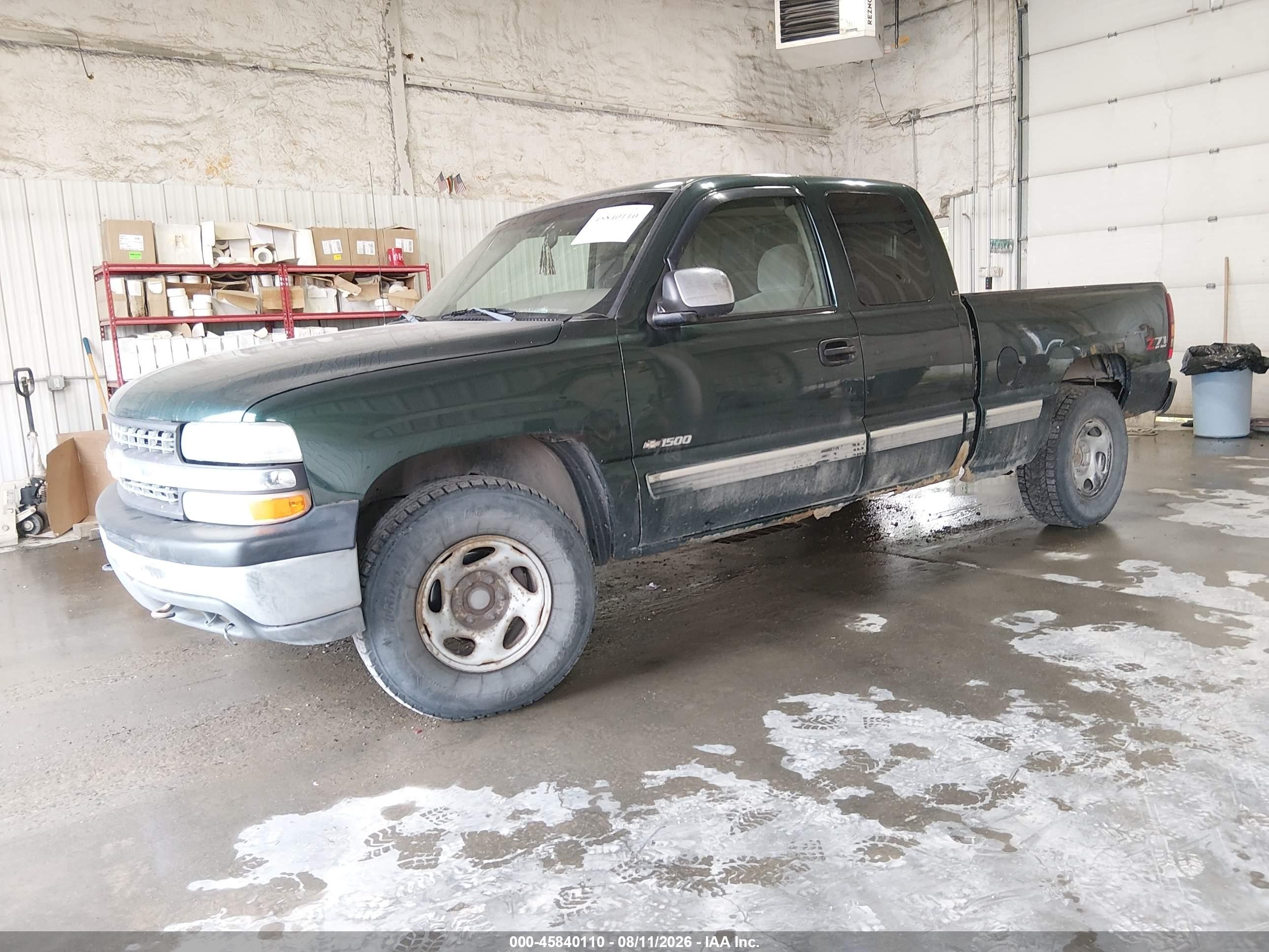 2002 Chevrolet Silverado 1500 Ls Green vin: 2GCEK19T821426352