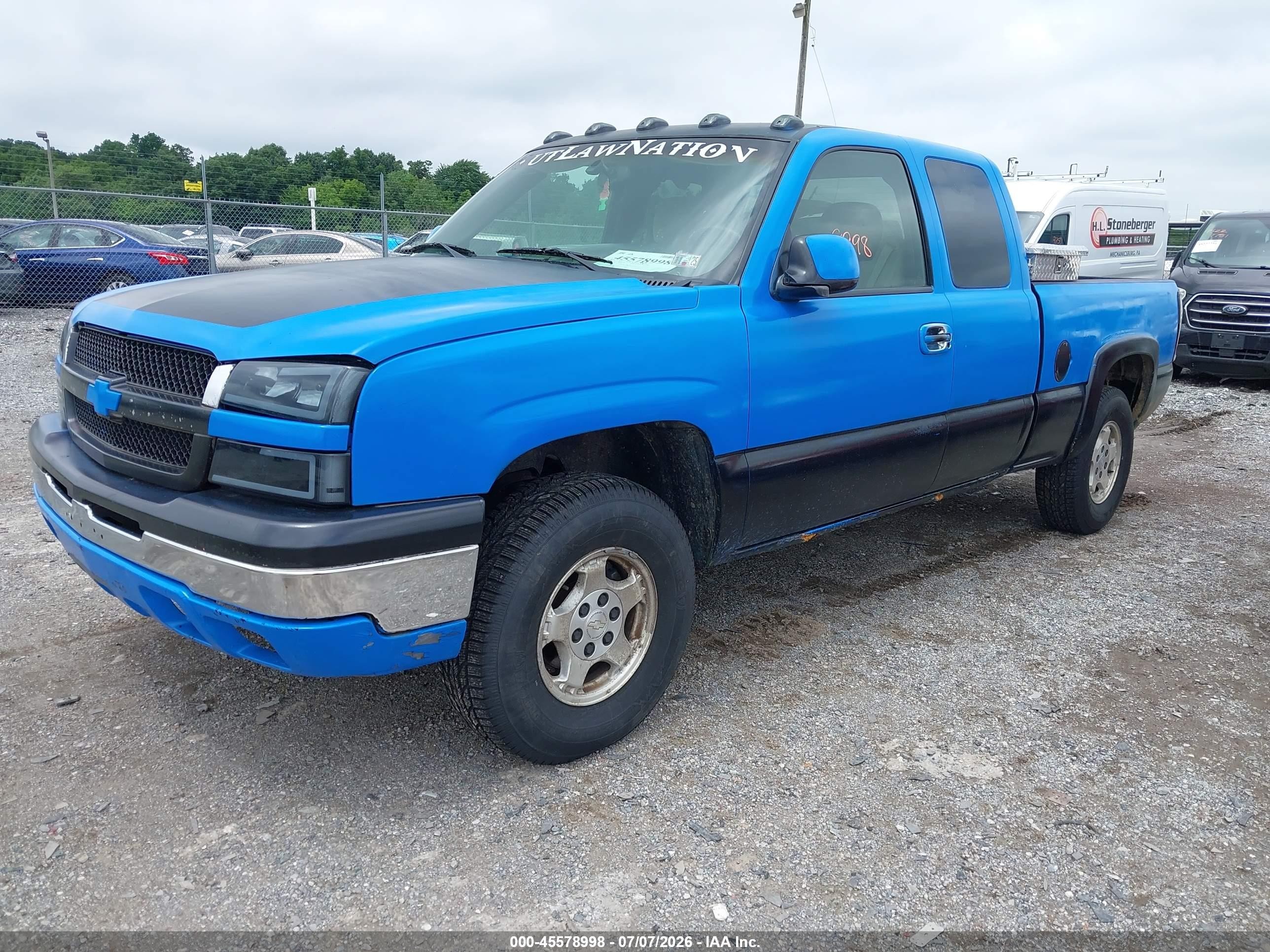 2003 Chevrolet Silverado 1500 Ls Blue vin: 2GCEK19T831374013