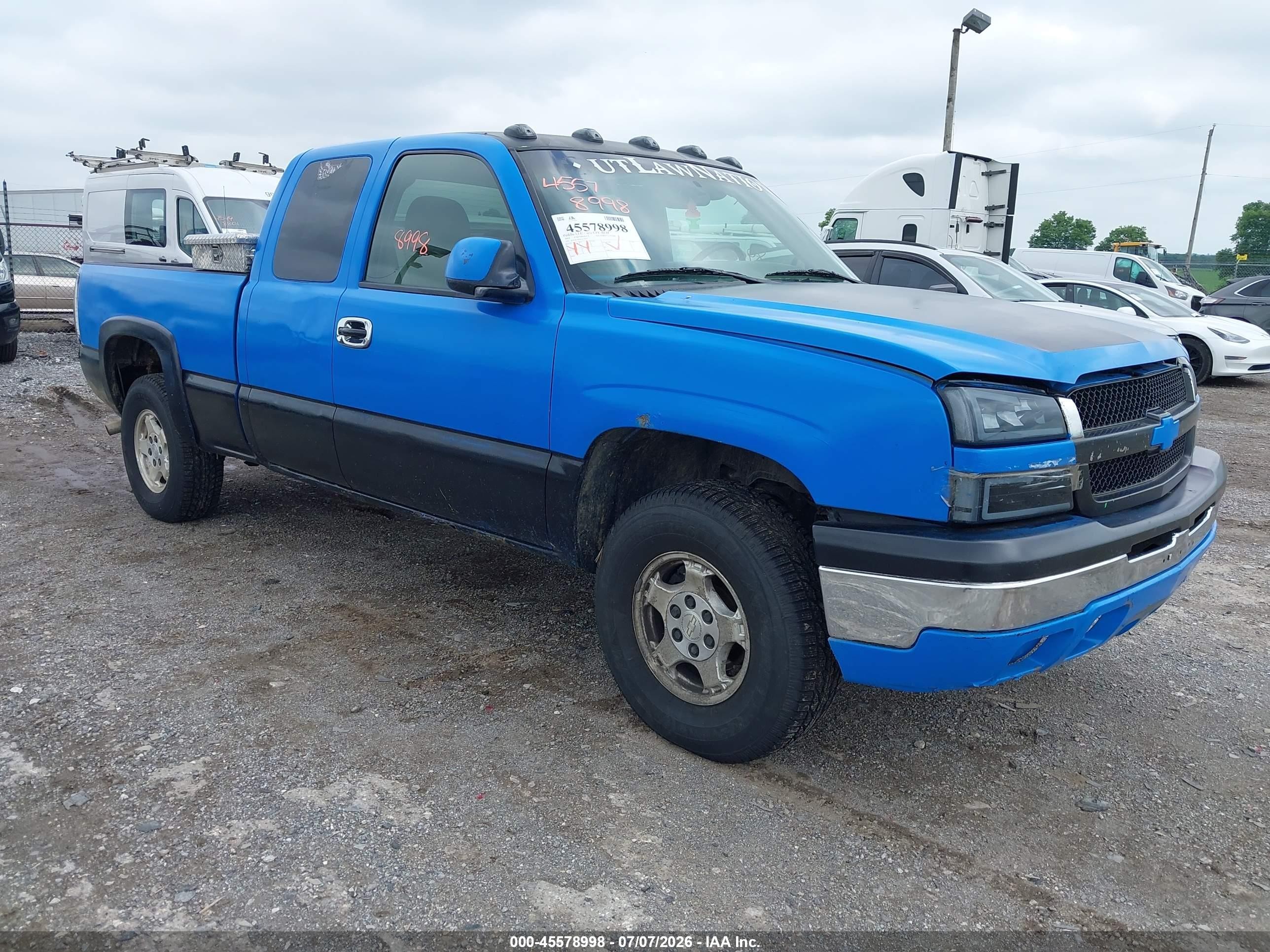 2003 Chevrolet Silverado 1500 Ls Blue vin: 2GCEK19T831374013
