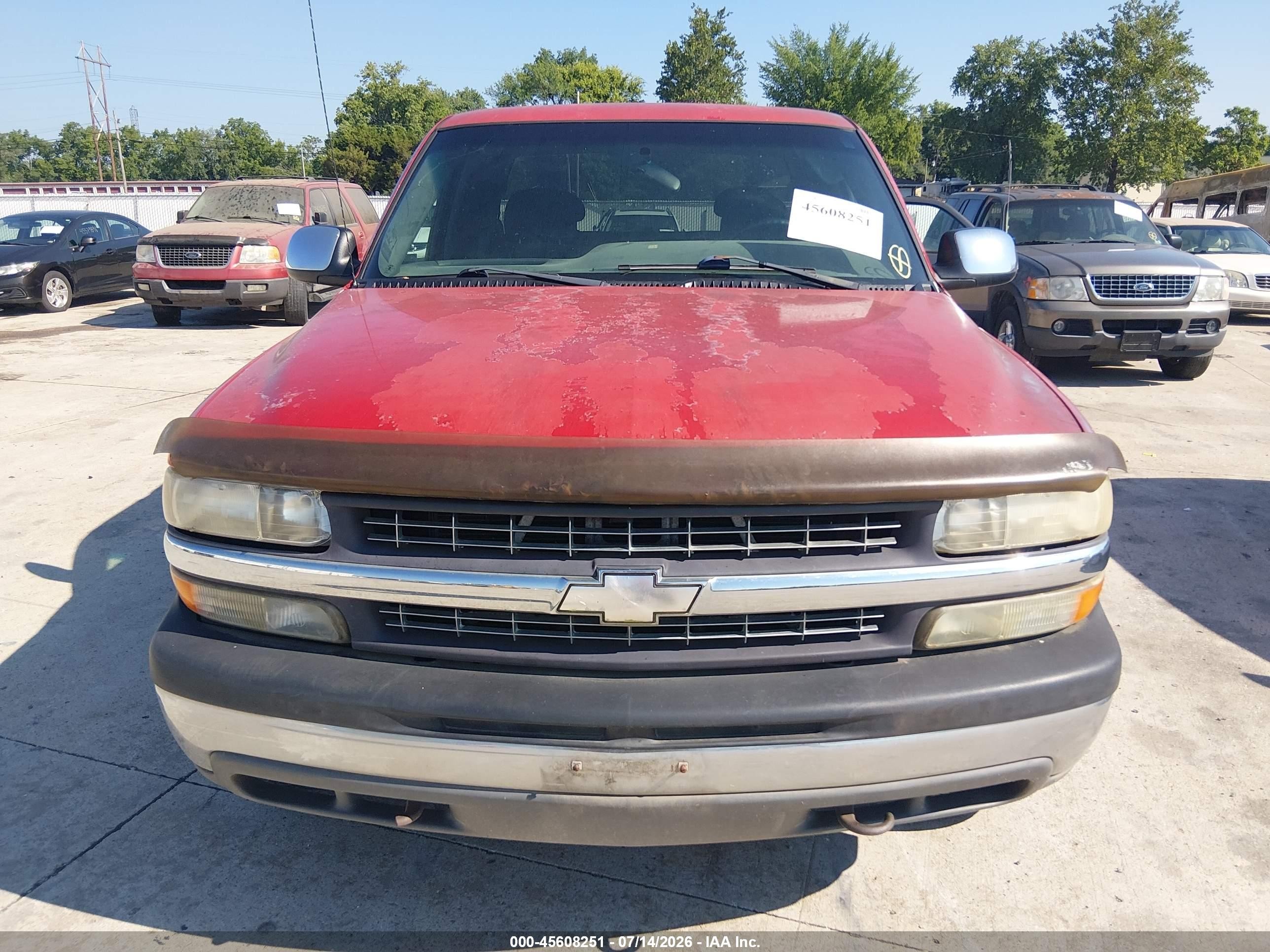 2001 Chevrolet Silverado 1500 Ls Красный vin: 2GCEK19T911286732