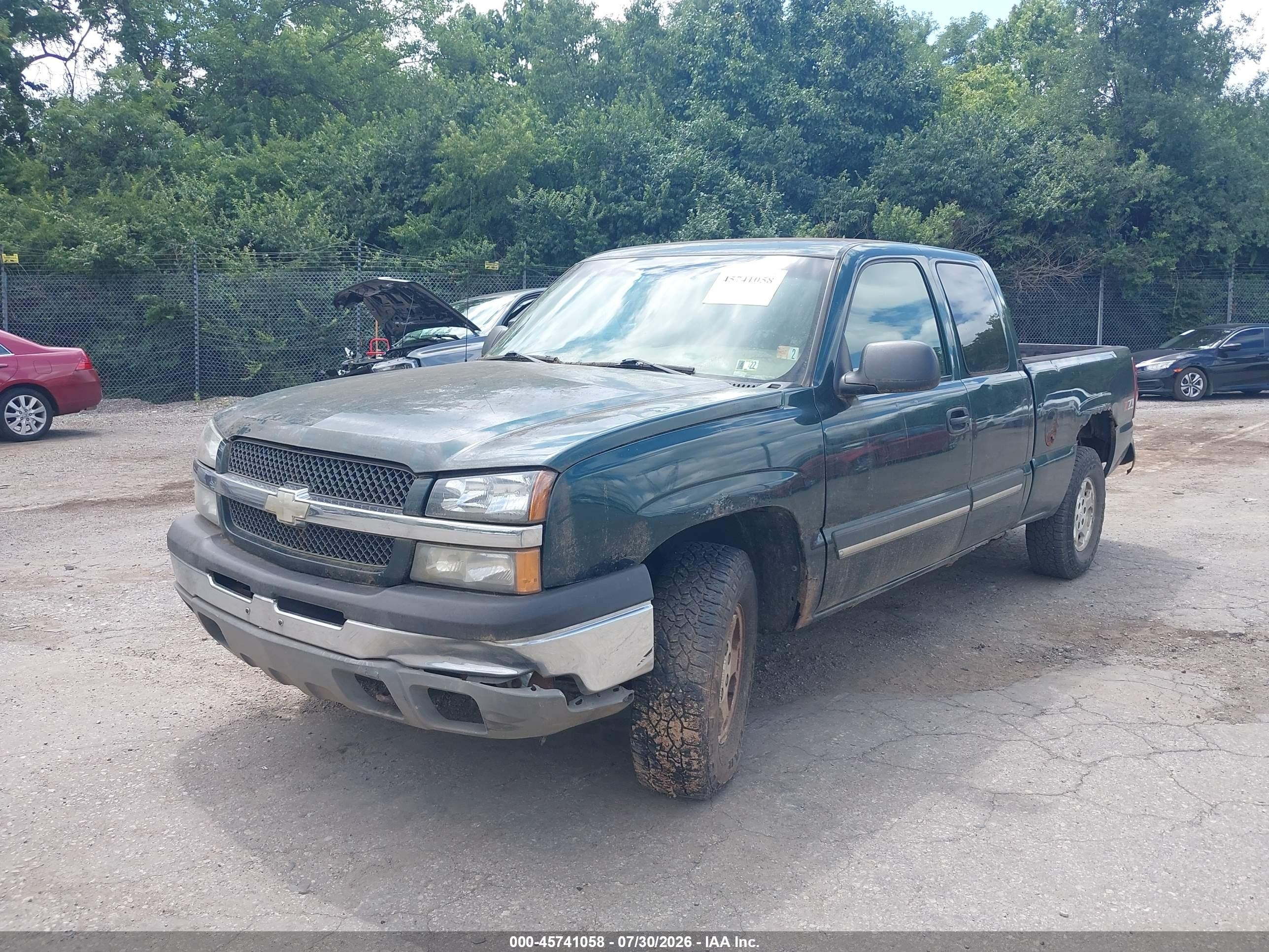 2003 Chevrolet Silverado 1500 Ls Green vin: 2GCEK19T931322146