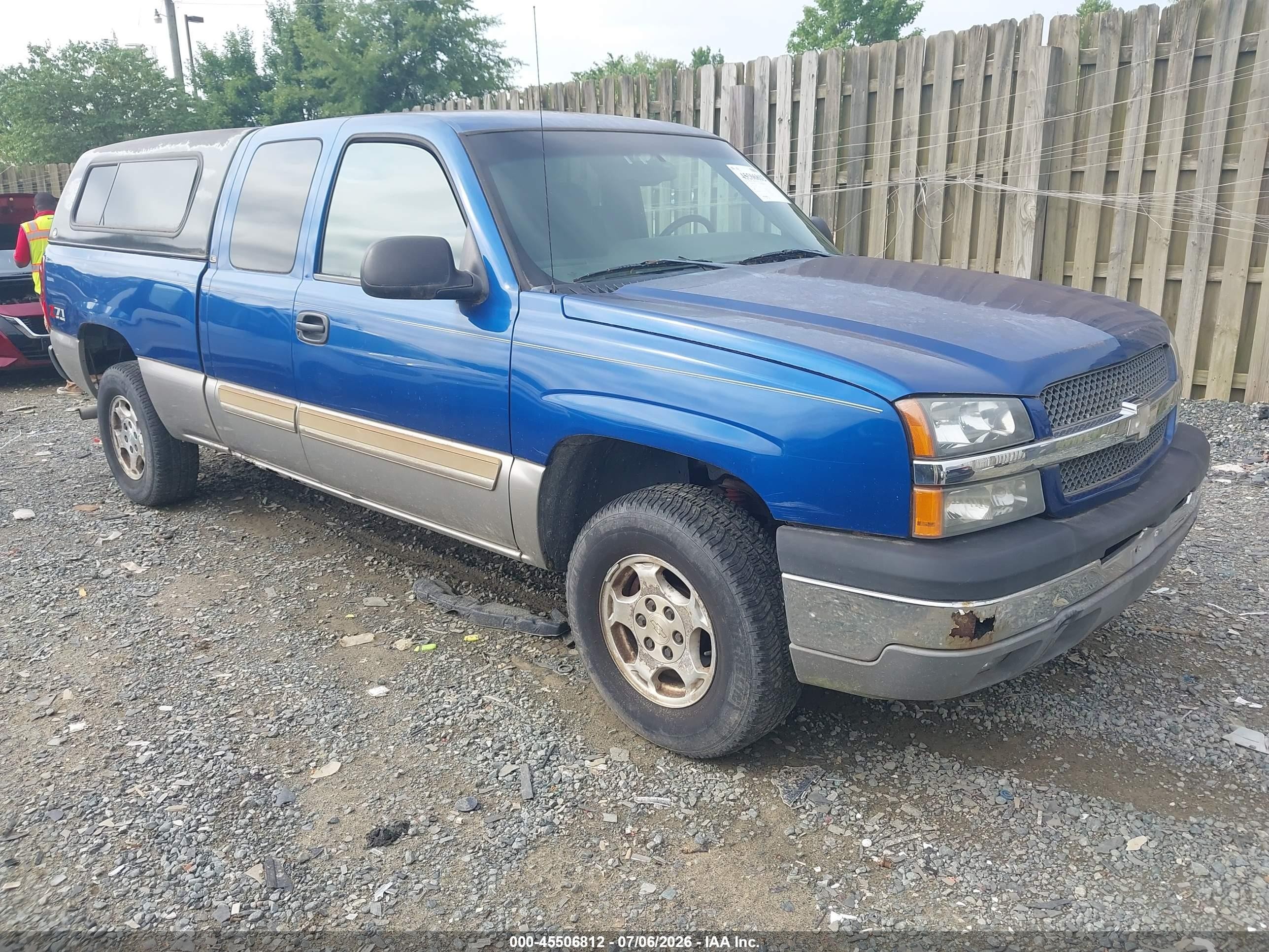 2003 Chevrolet Silverado 1500 Ls Blue vin: 2GCEK19V131268231