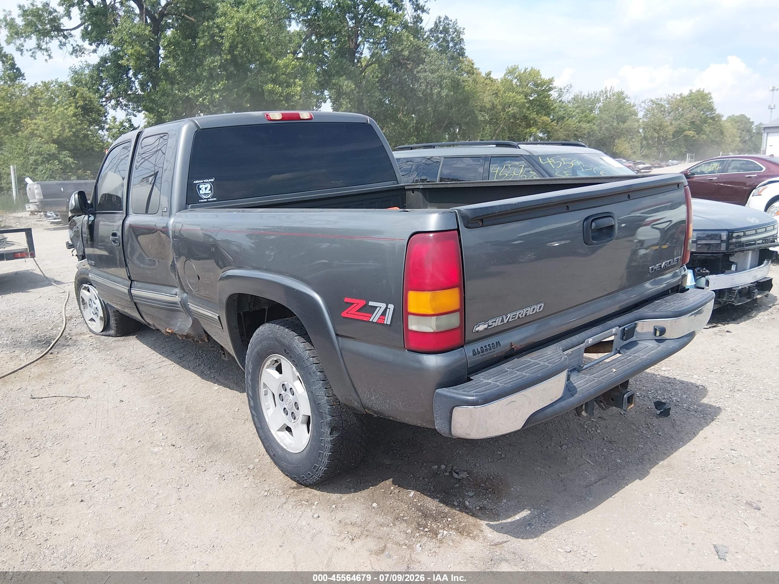 2000 Chevrolet Silverado 1500 Ls Gray vin: 2GCEK19V3Y1232791