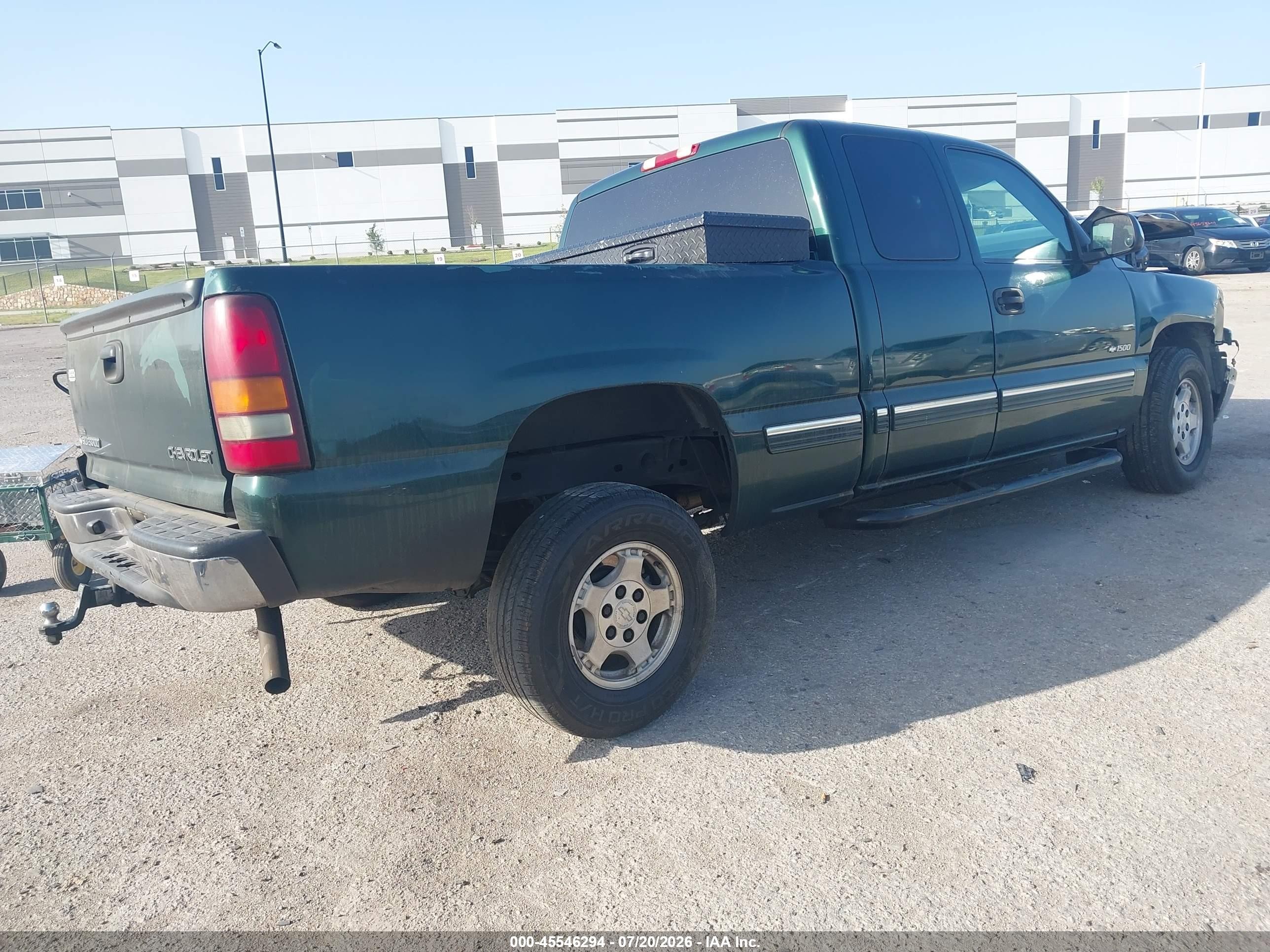 2002 Chevrolet Silverado 1500 Ls Green vin: 2GCEK19V821286255