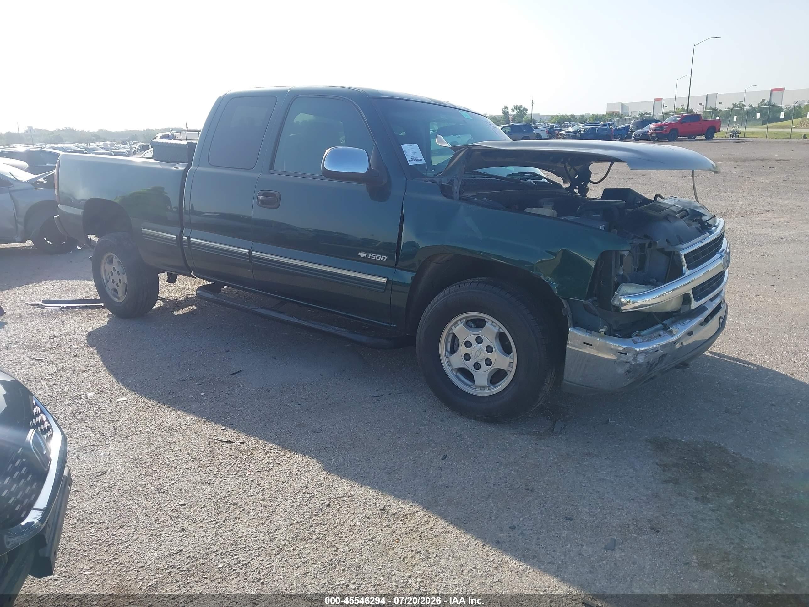 2002 Chevrolet Silverado 1500 Ls Green vin: 2GCEK19V821286255