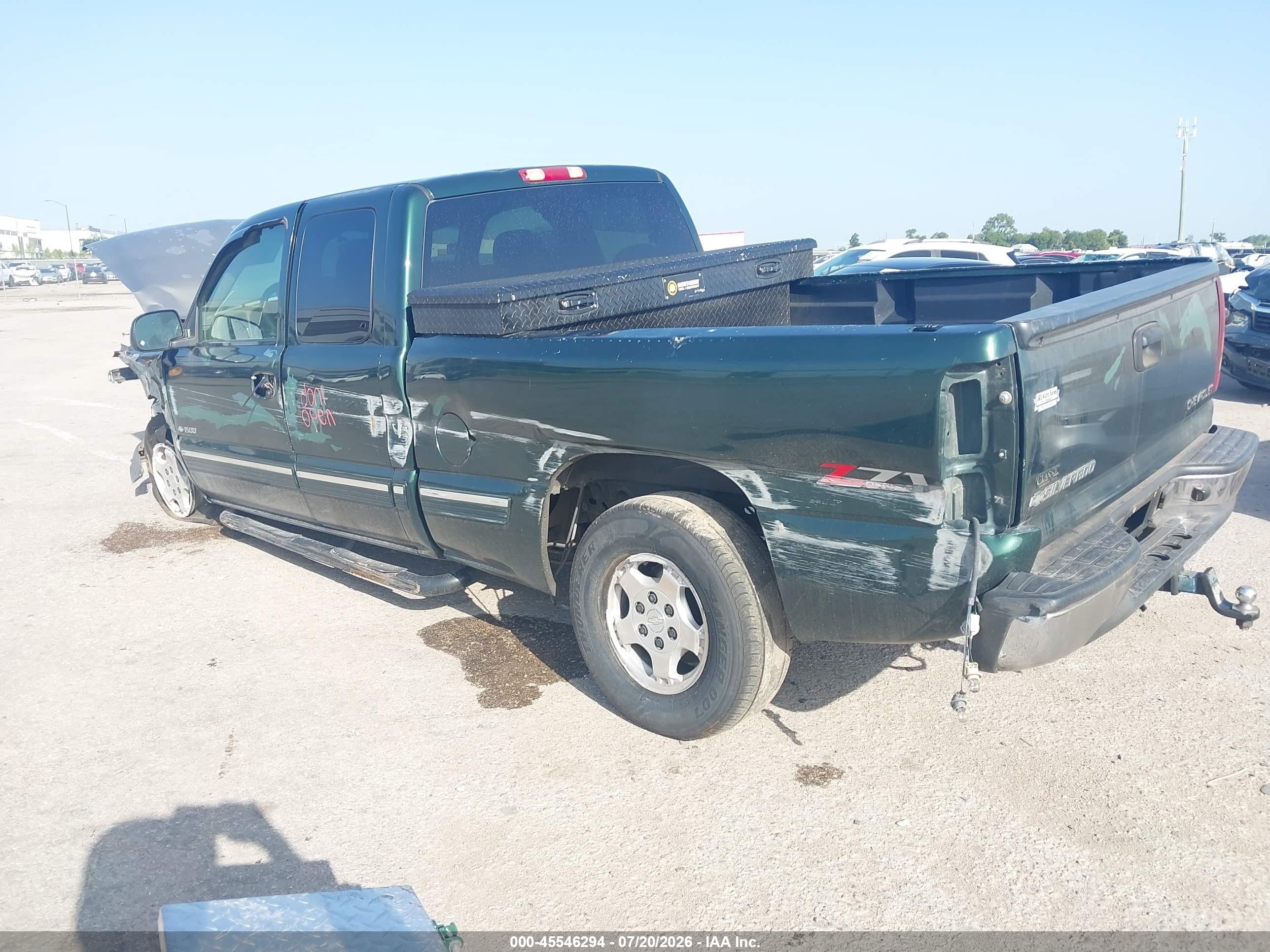2002 Chevrolet Silverado 1500 Ls Green vin: 2GCEK19V821286255
