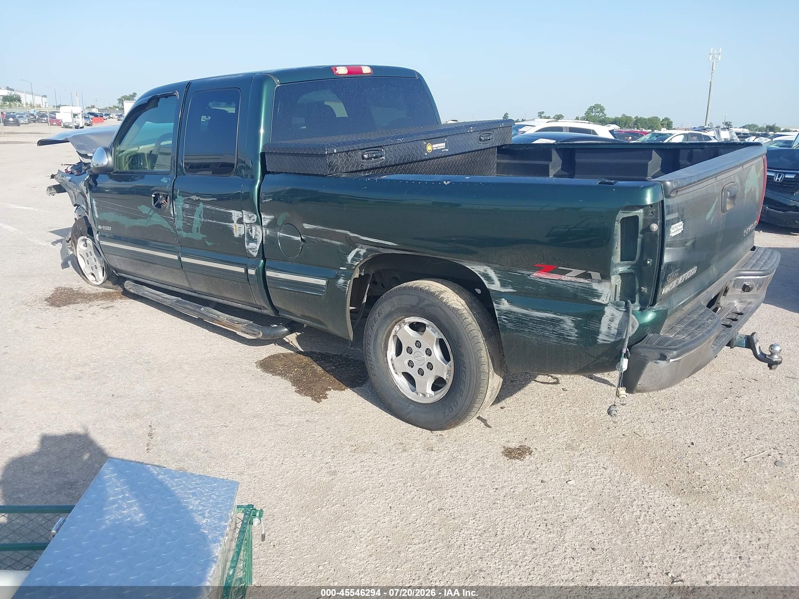 2002 Chevrolet Silverado 1500 Ls Green vin: 2GCEK19V821286255