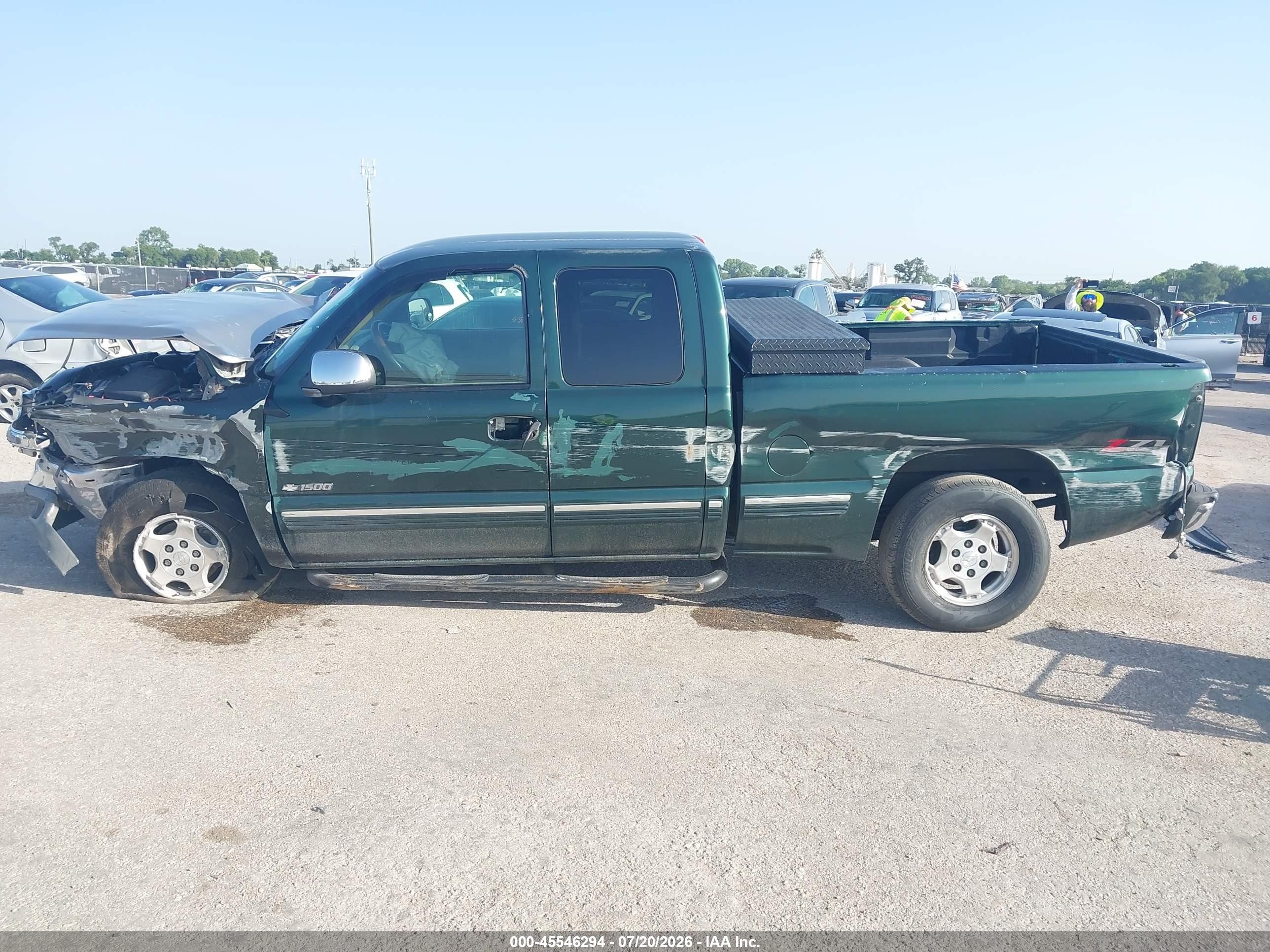 2002 Chevrolet Silverado 1500 Ls Green vin: 2GCEK19V821286255
