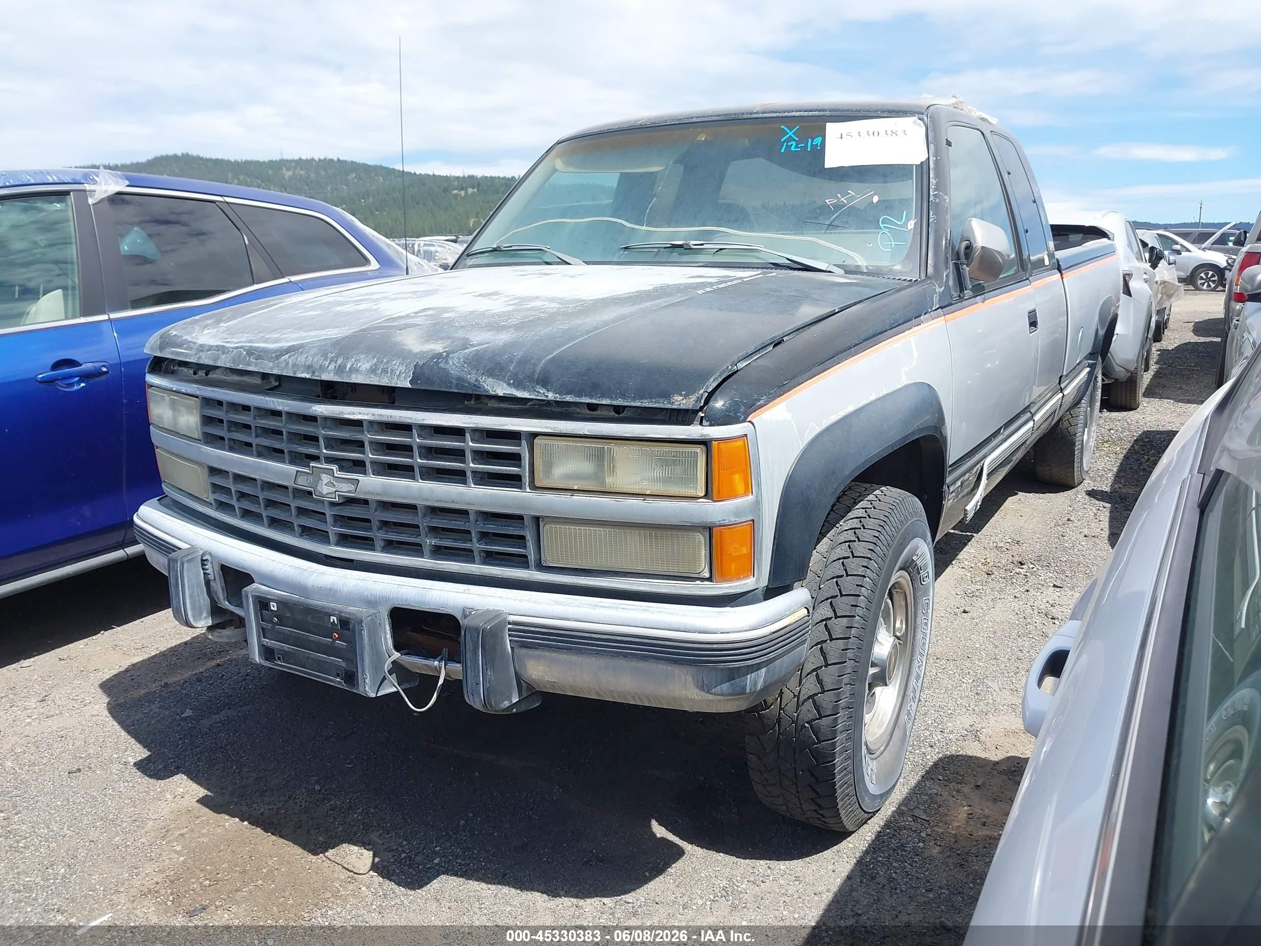1993 Chevrolet Gmt-400 K2500 Black vin: 2GCGK29FXP1129325
