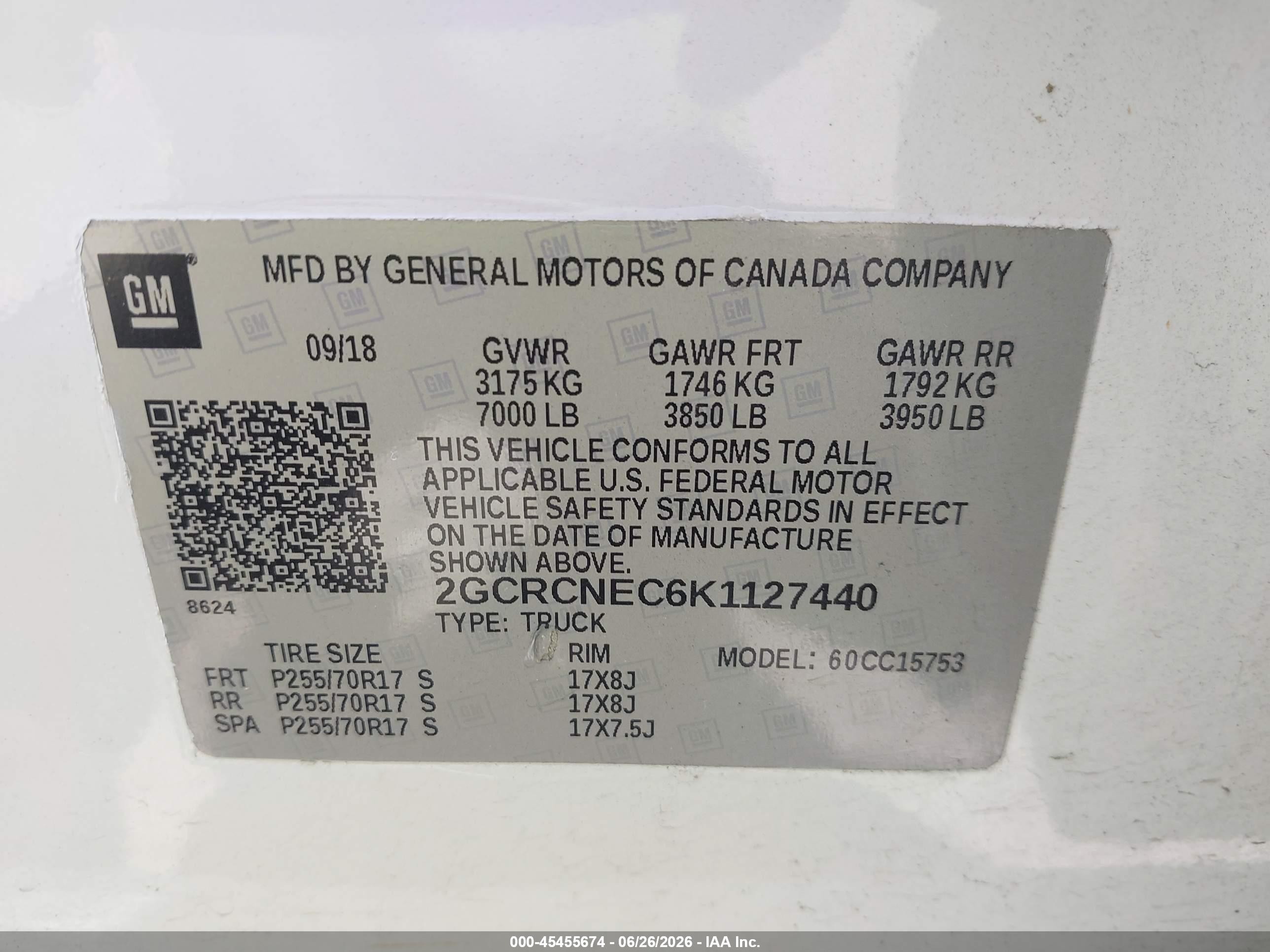2019 Chevrolet Silverado 1500 Ld Wt White vin: 2GCRCNEC6K1127440