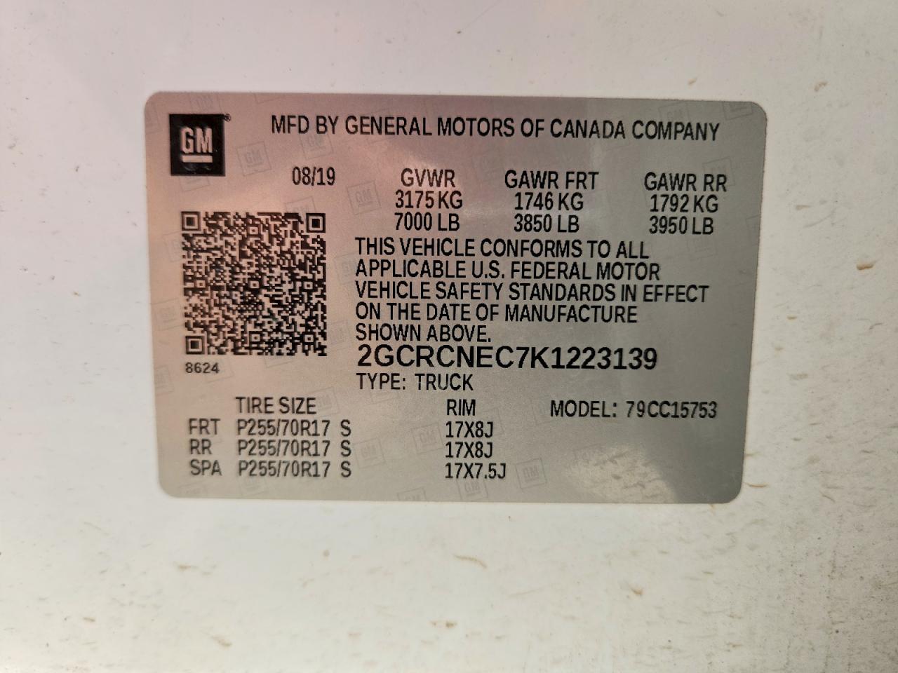 2019 Chevrolet Silverado Ld C1500 White vin: 2GCRCNEC7K1223139