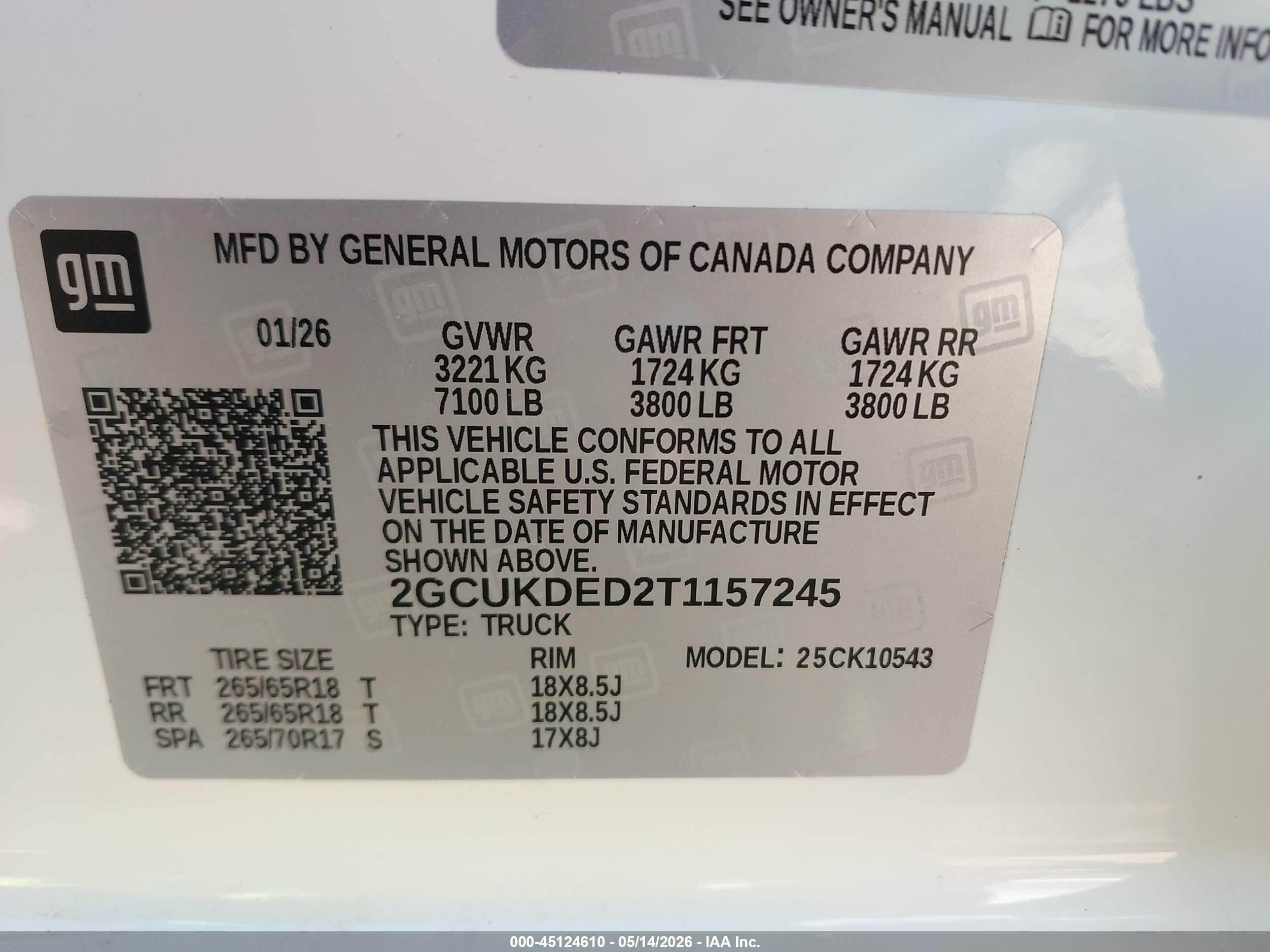 2026 Chevrolet Silverado 1500 4wd  Standard Bed Lt White vin: 2GCUKDED2T1157245