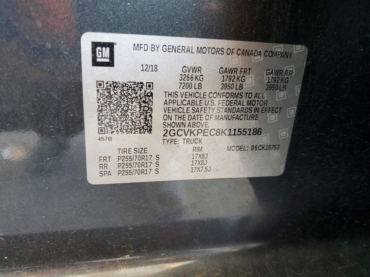 2019 Chevrolet Silverado Ld K1500 Lt Charcoal vin: 2GCVKPEC8K1155186