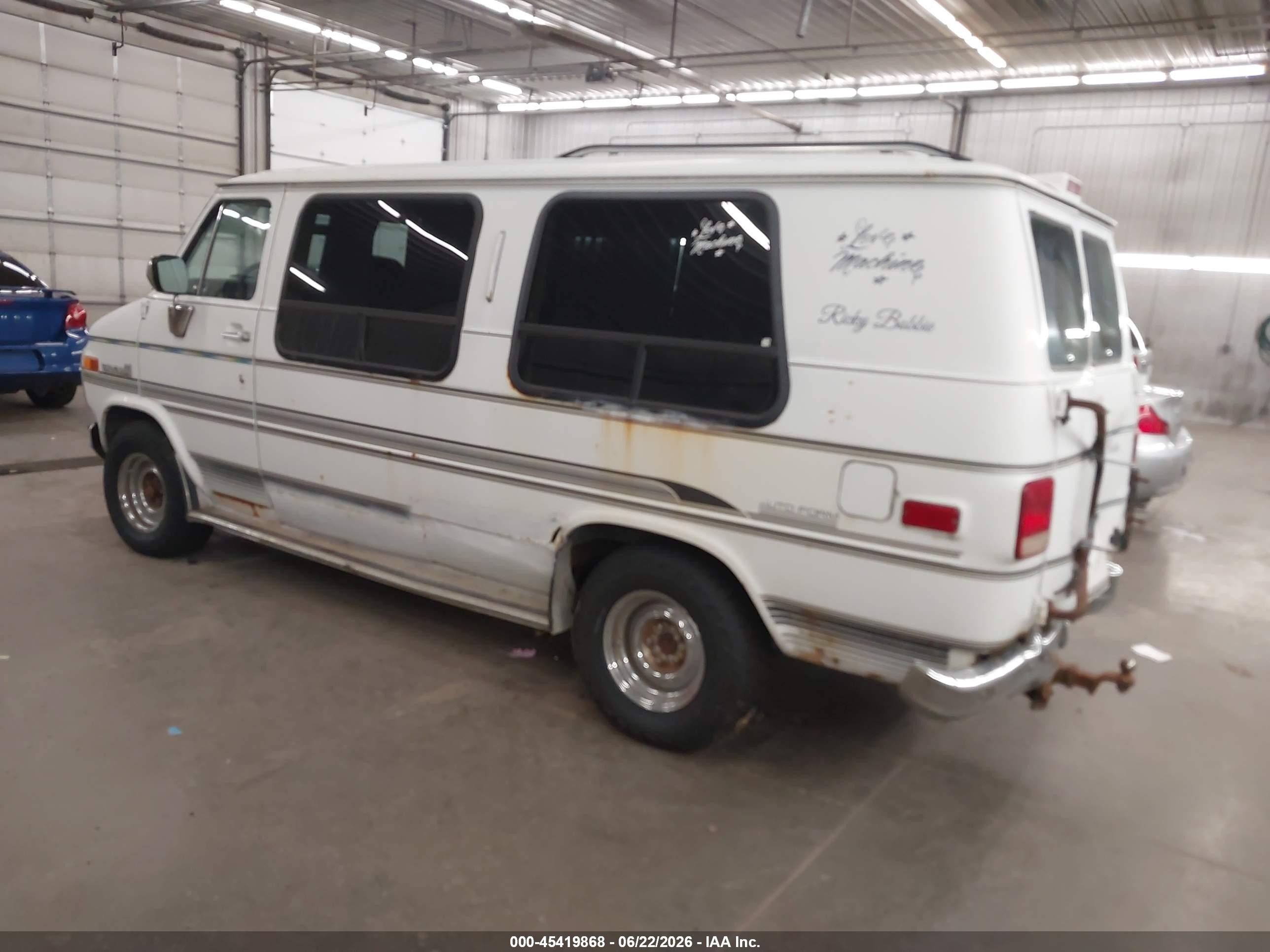 1992 Gmc Rally Wagon / Van G2500 White vin: 2GDEG25K2N4521847