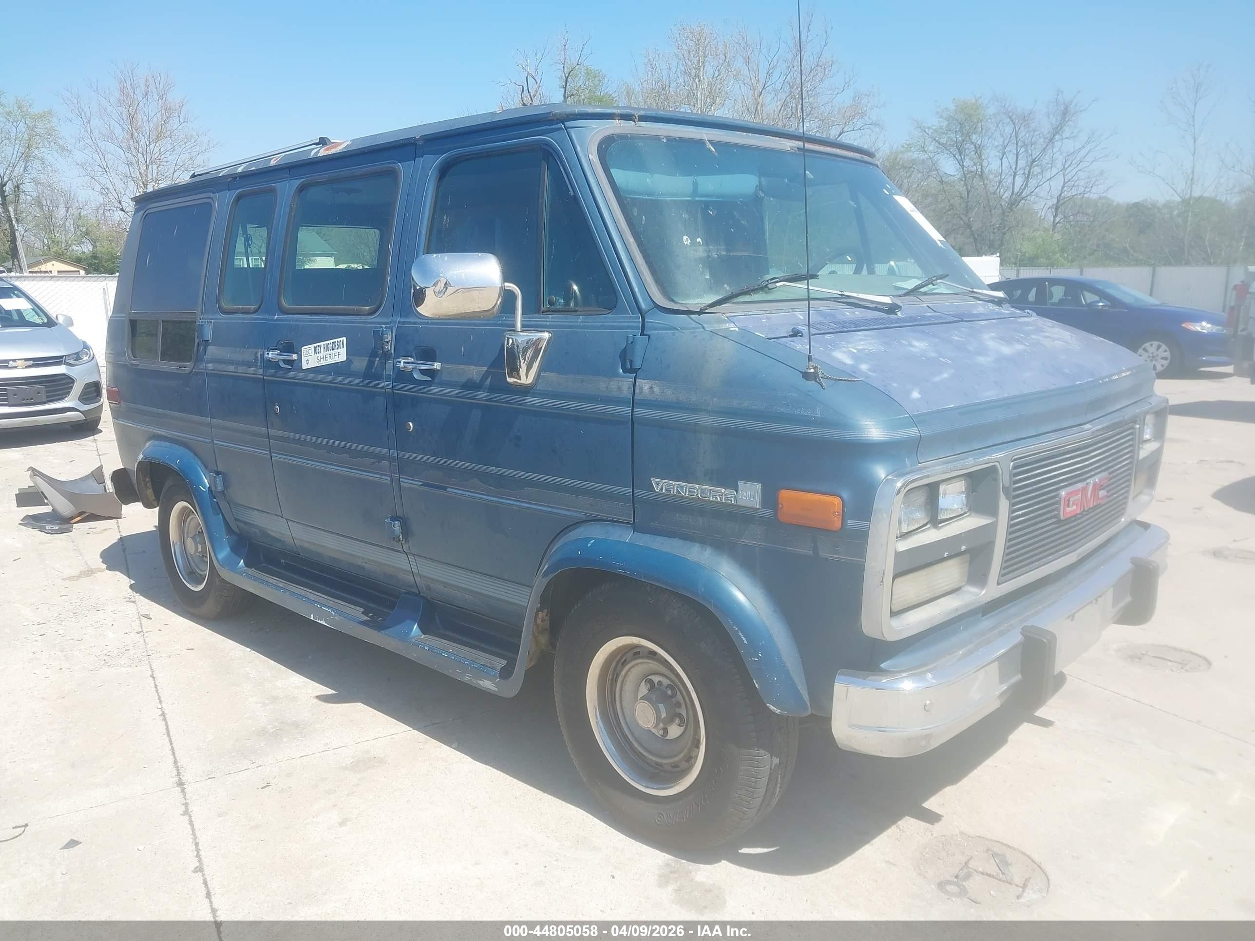 1993 Gmc Rally Wagon / Van G2500 Blue vin: 2GDEG25Z3P4504703