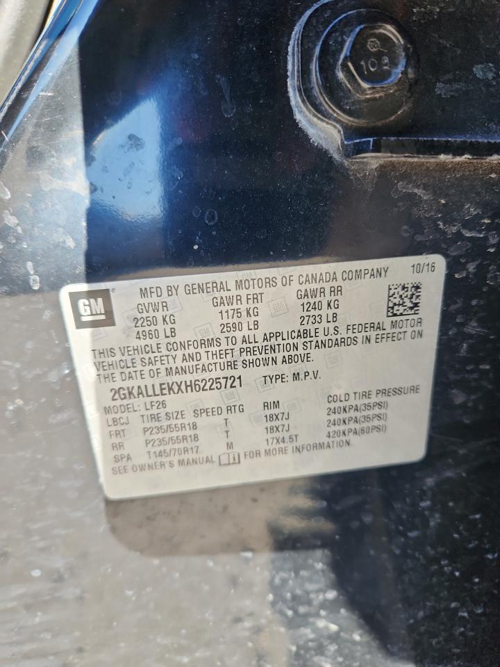 2017 Gmc Terrain Sl Black vin: 2GKALLEKXH6225721