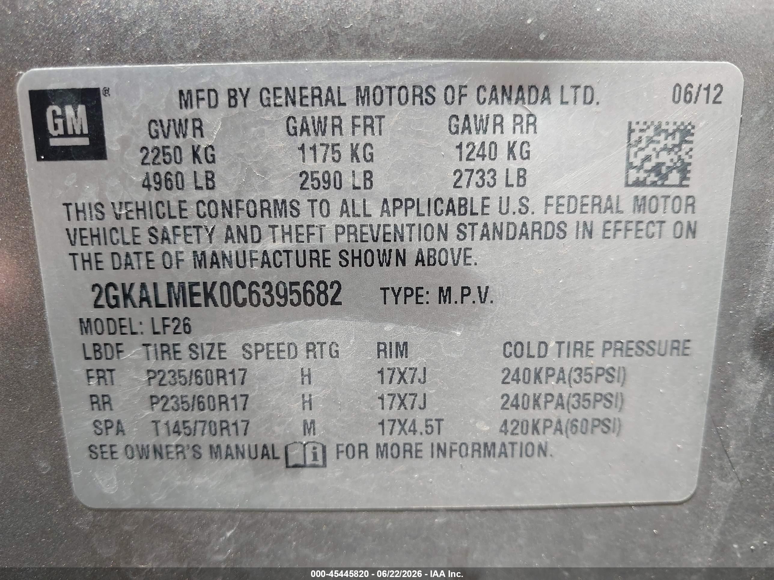 2012 Gmc Terrain Sle-1 Коричневый vin: 2GKALMEK0C6395682