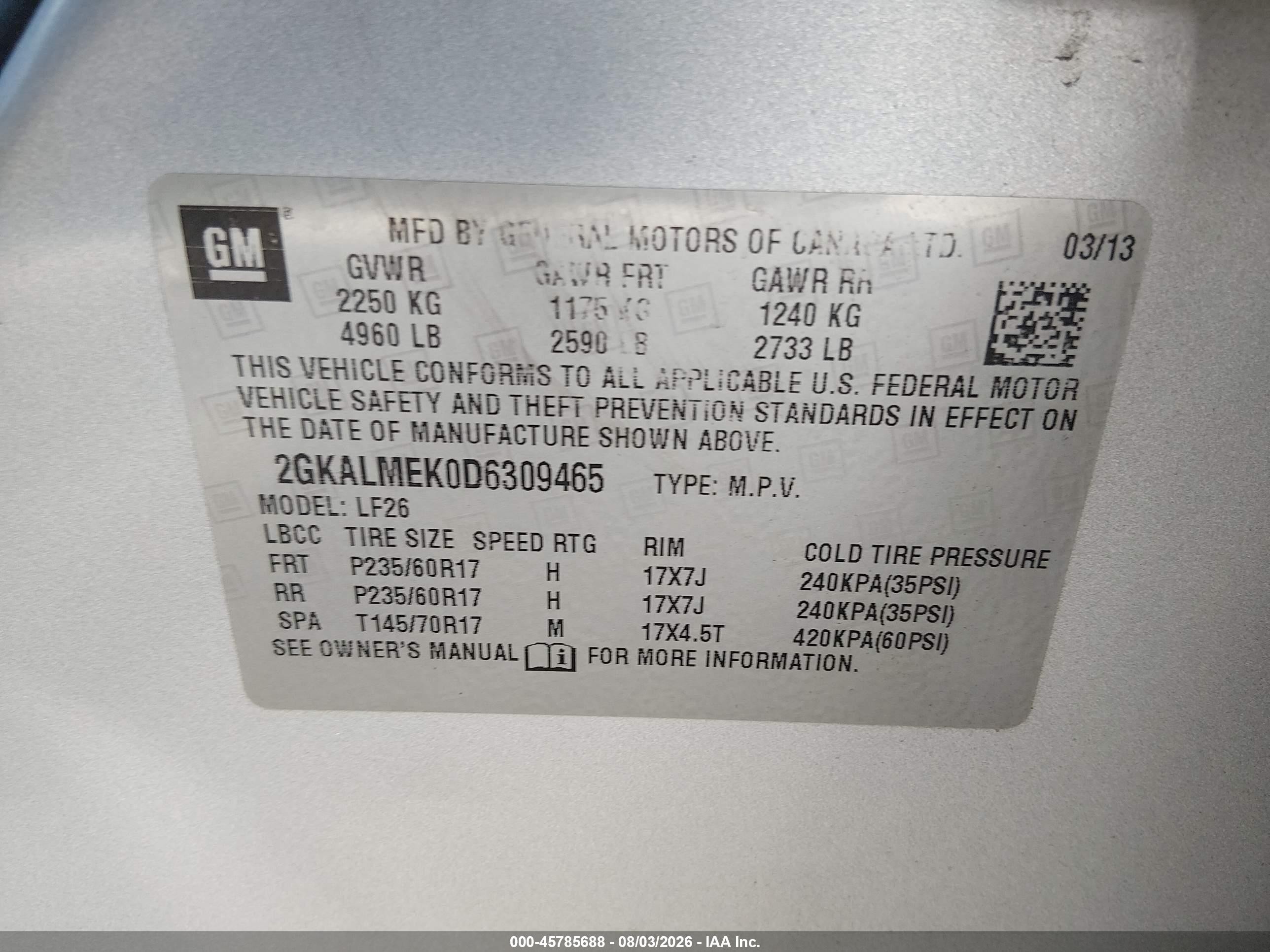 2013 Gmc Terrain Sle-1 Silver vin: 2GKALMEK0D6309465