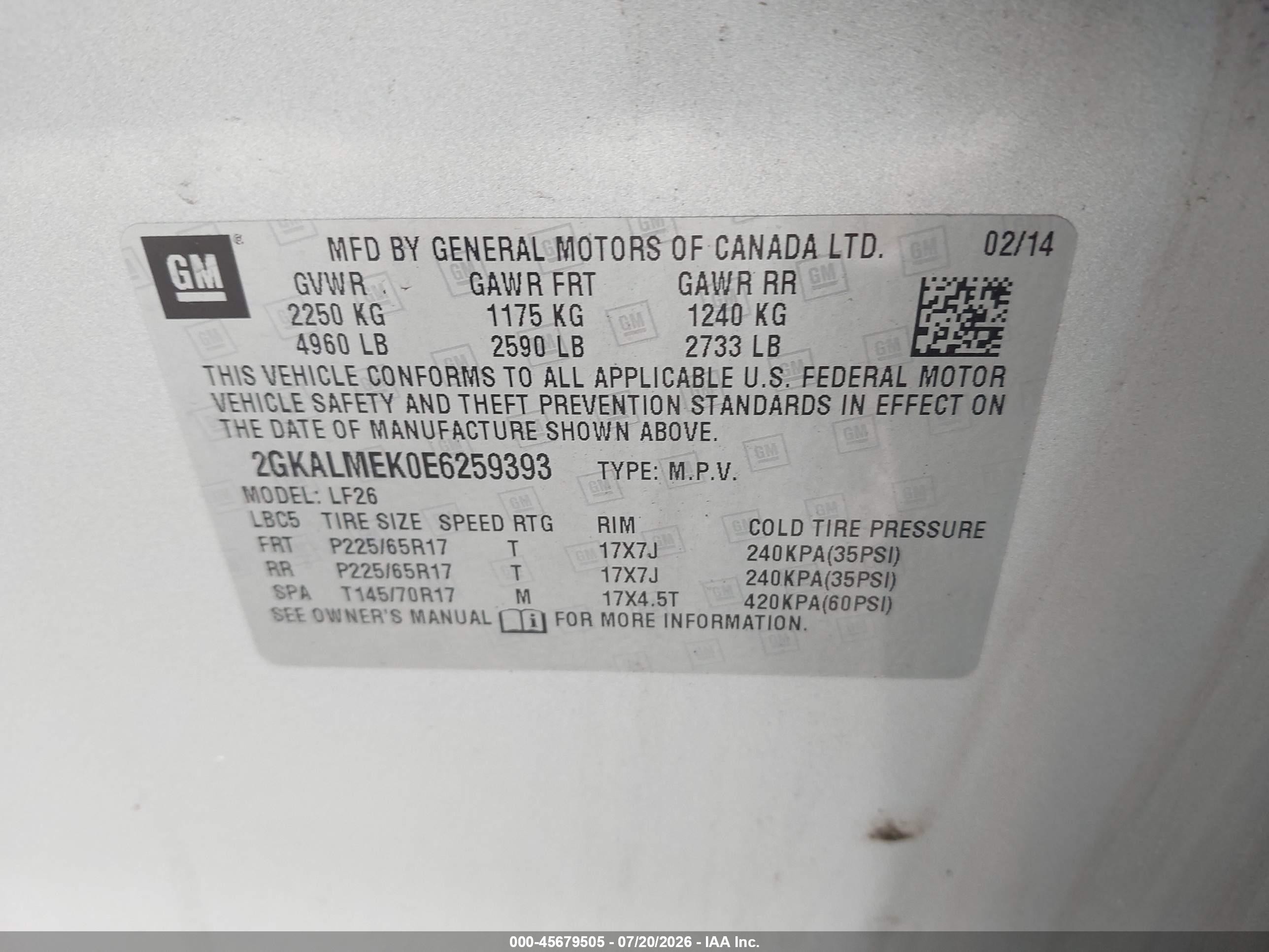 2014 Gmc Terrain Sle-1 Silver vin: 2GKALMEK0E6259393