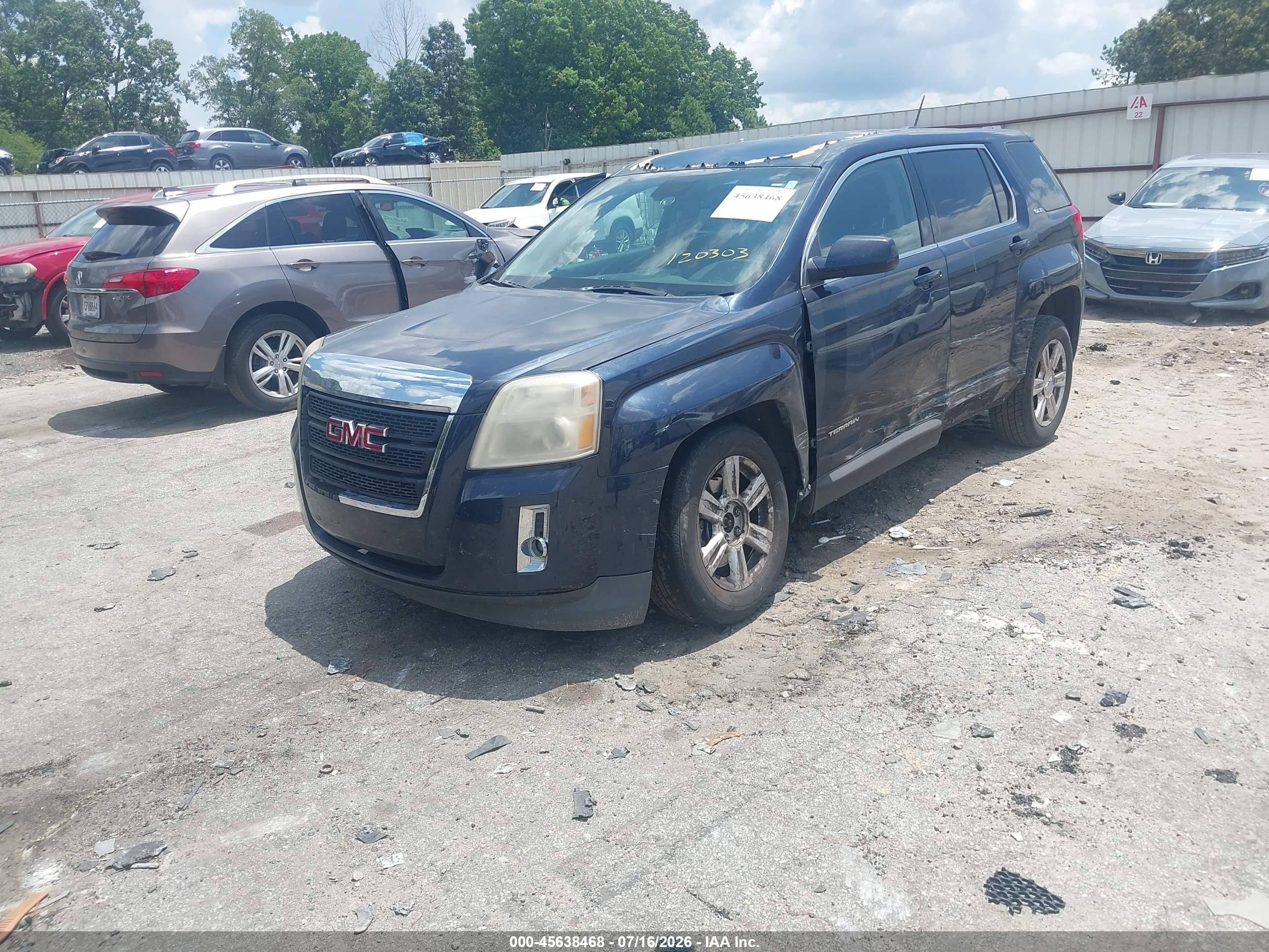 2015 Gmc Terrain Sle Синий vin: 2GKALMEK0F6120303
