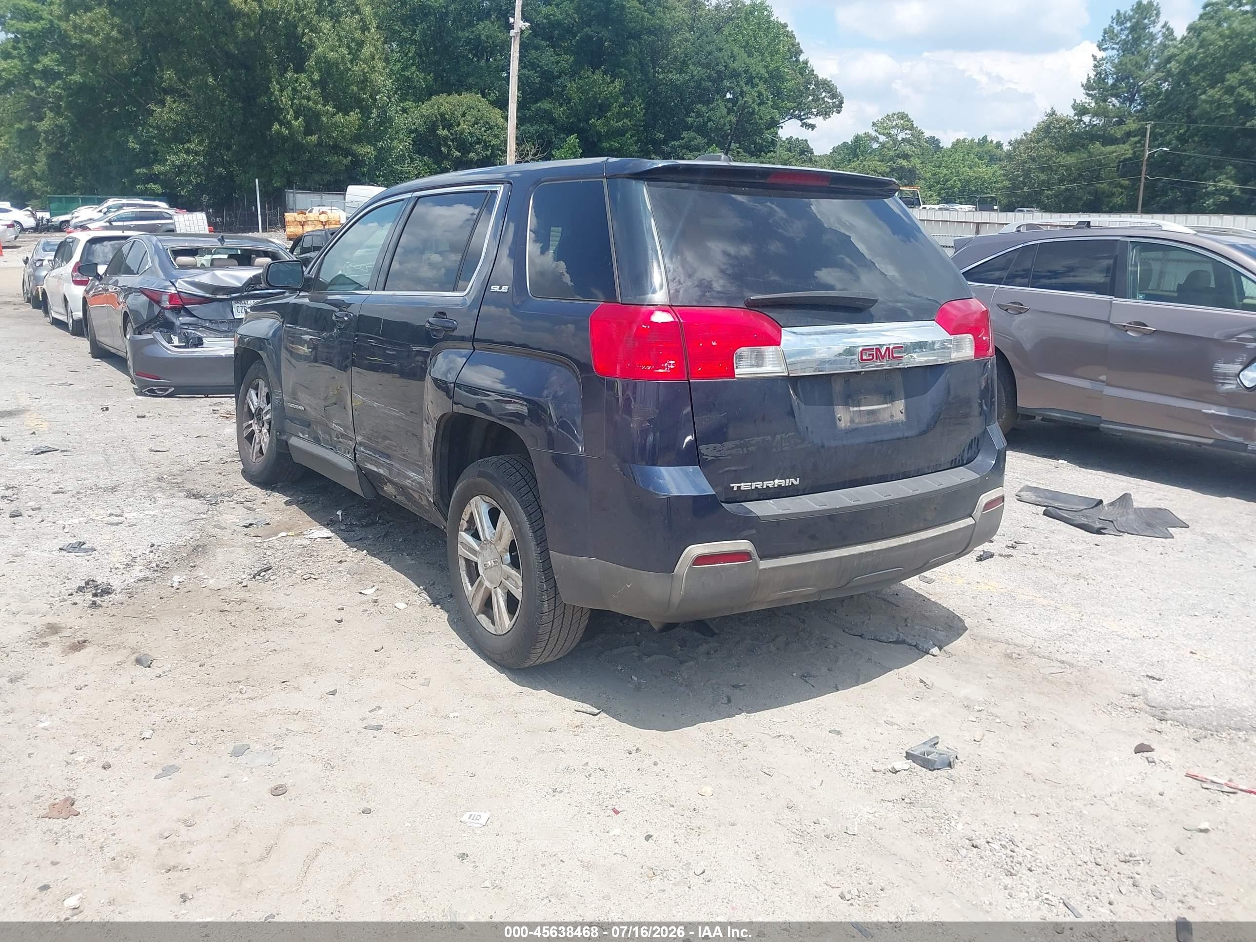 2015 Gmc Terrain Sle Синий vin: 2GKALMEK0F6120303