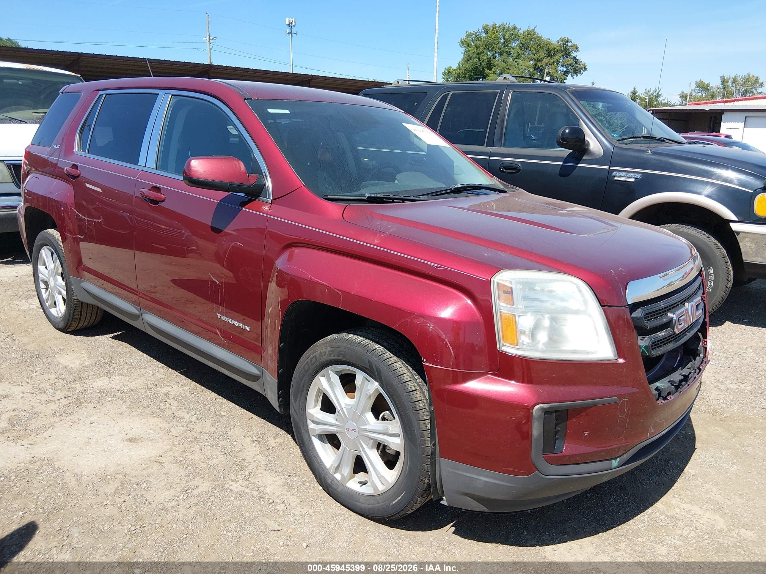 2017 Gmc Terrain Sle-1 Red vin: 2GKALMEK0H6247846