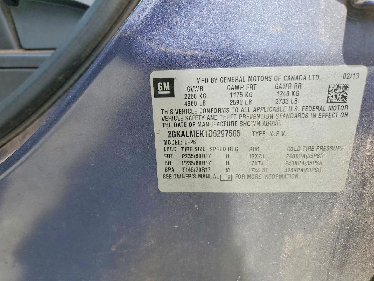 2013 Gmc Terrain Sle Blue vin: 2GKALMEK1D6297505