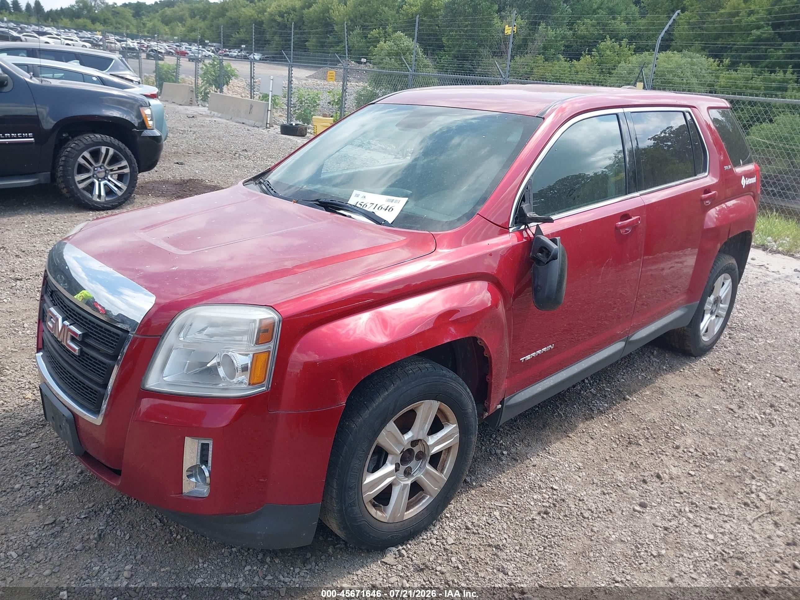 2015 Gmc Terrain Sle-1 Red vin: 2GKALMEK1F6350416