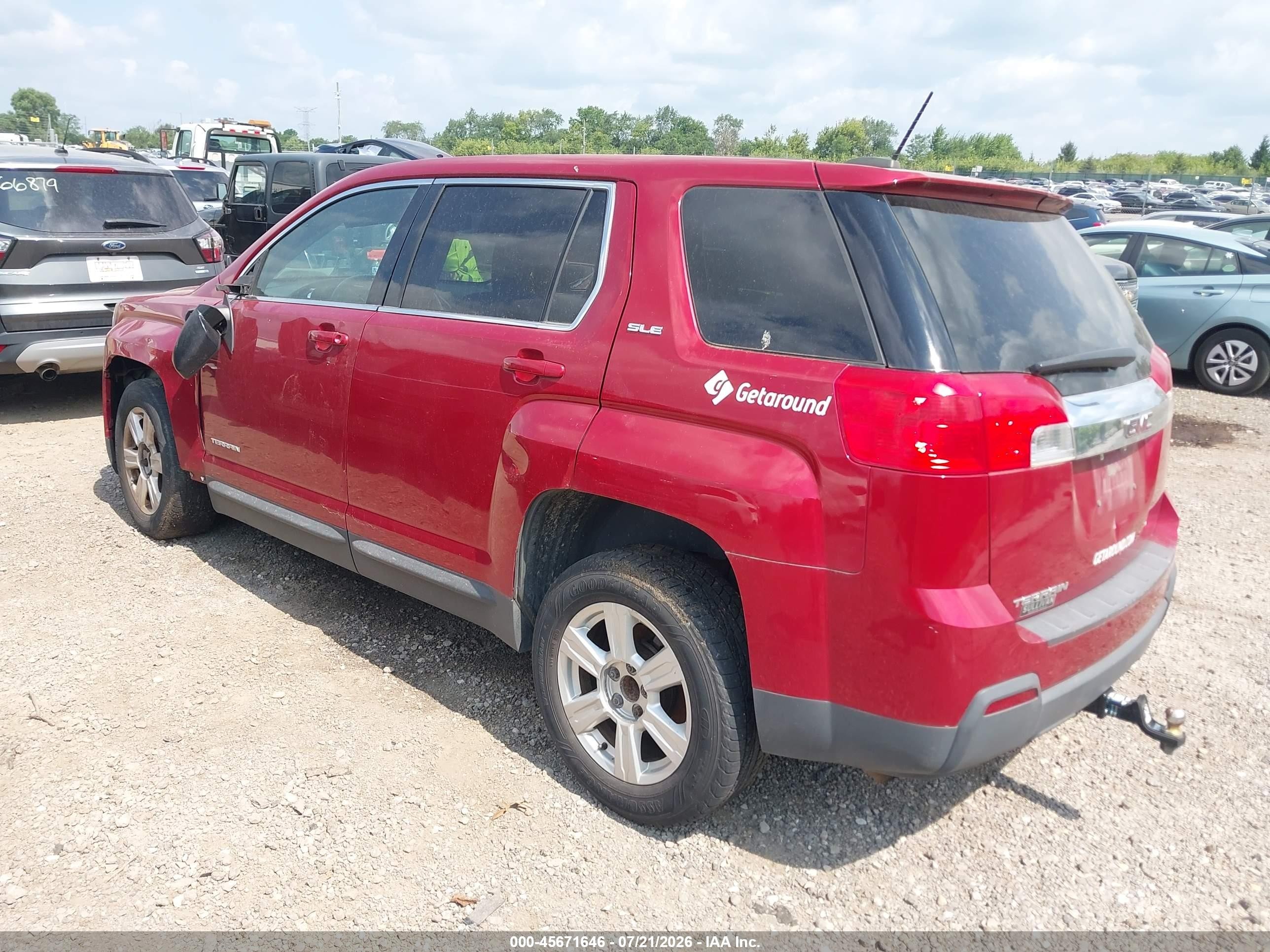 2015 Gmc Terrain Sle-1 Red vin: 2GKALMEK1F6350416