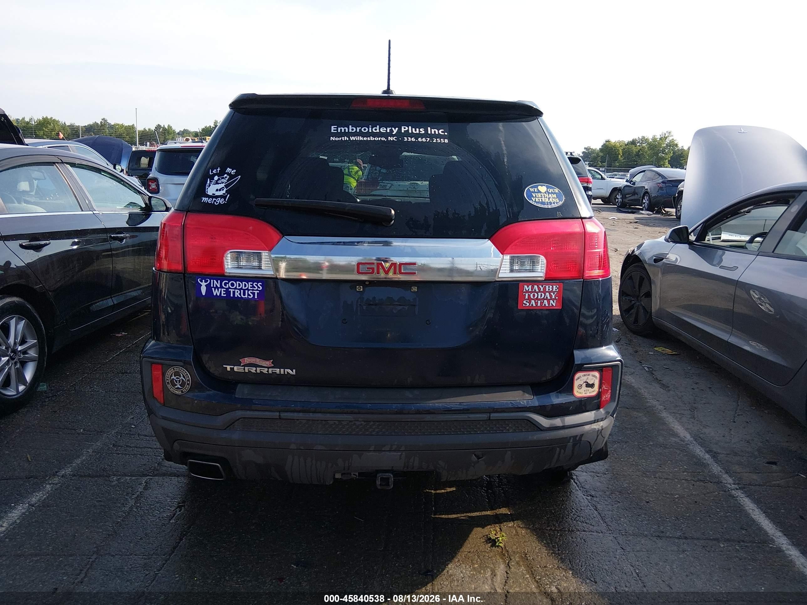 2016 Gmc Terrain Sle-1 Dark Blue vin: 2GKALMEK1G6146989