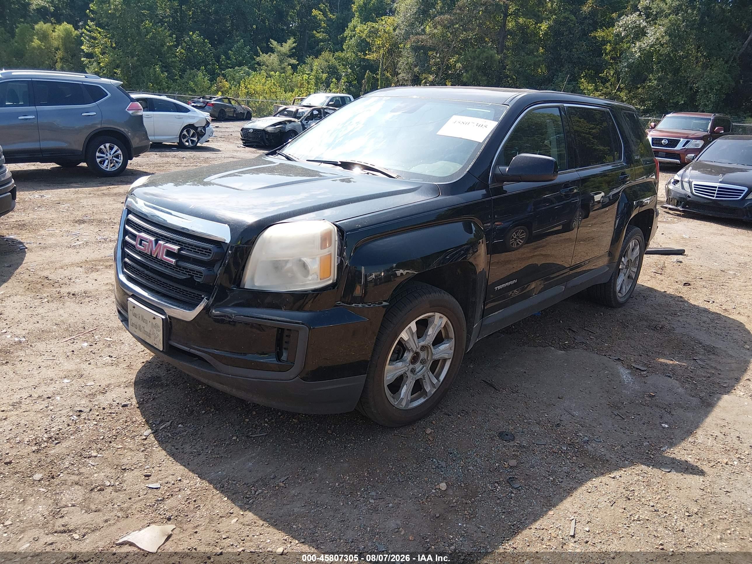 2017 Gmc Terrain Sle-1 Black vin: 2GKALMEK1H6336907