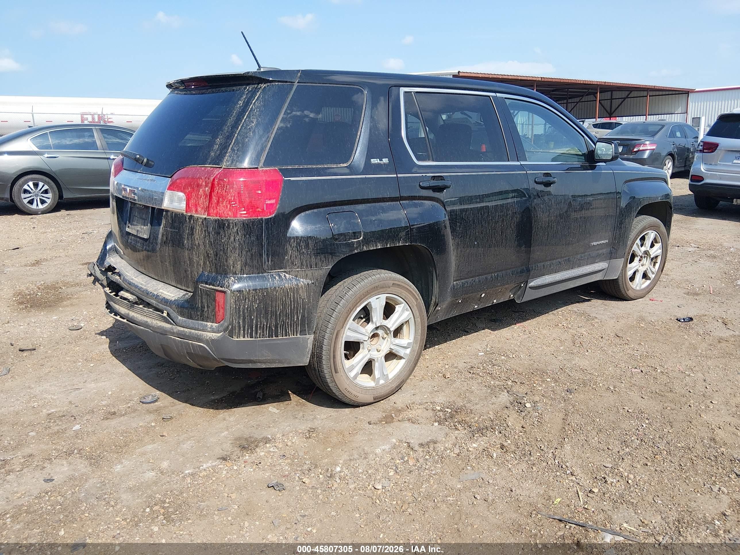 2017 Gmc Terrain Sle-1 Black vin: 2GKALMEK1H6336907