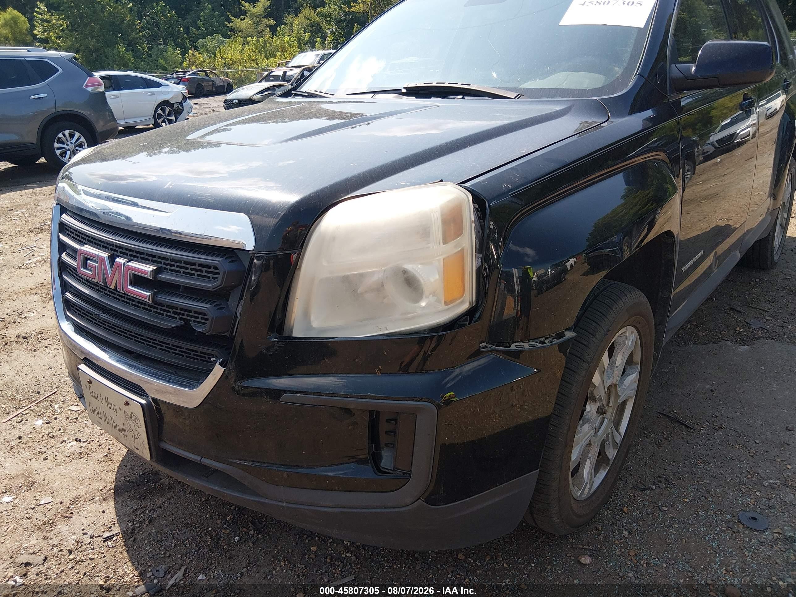 2017 Gmc Terrain Sle-1 Black vin: 2GKALMEK1H6336907