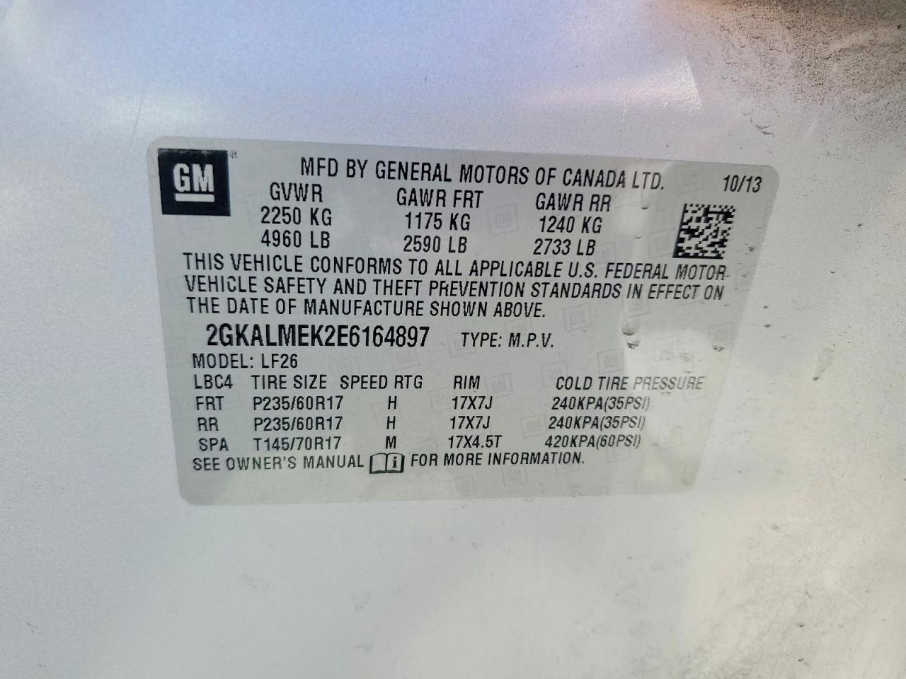 2014 Gmc Terrain Sle Silver vin: 2GKALMEK2E6164897