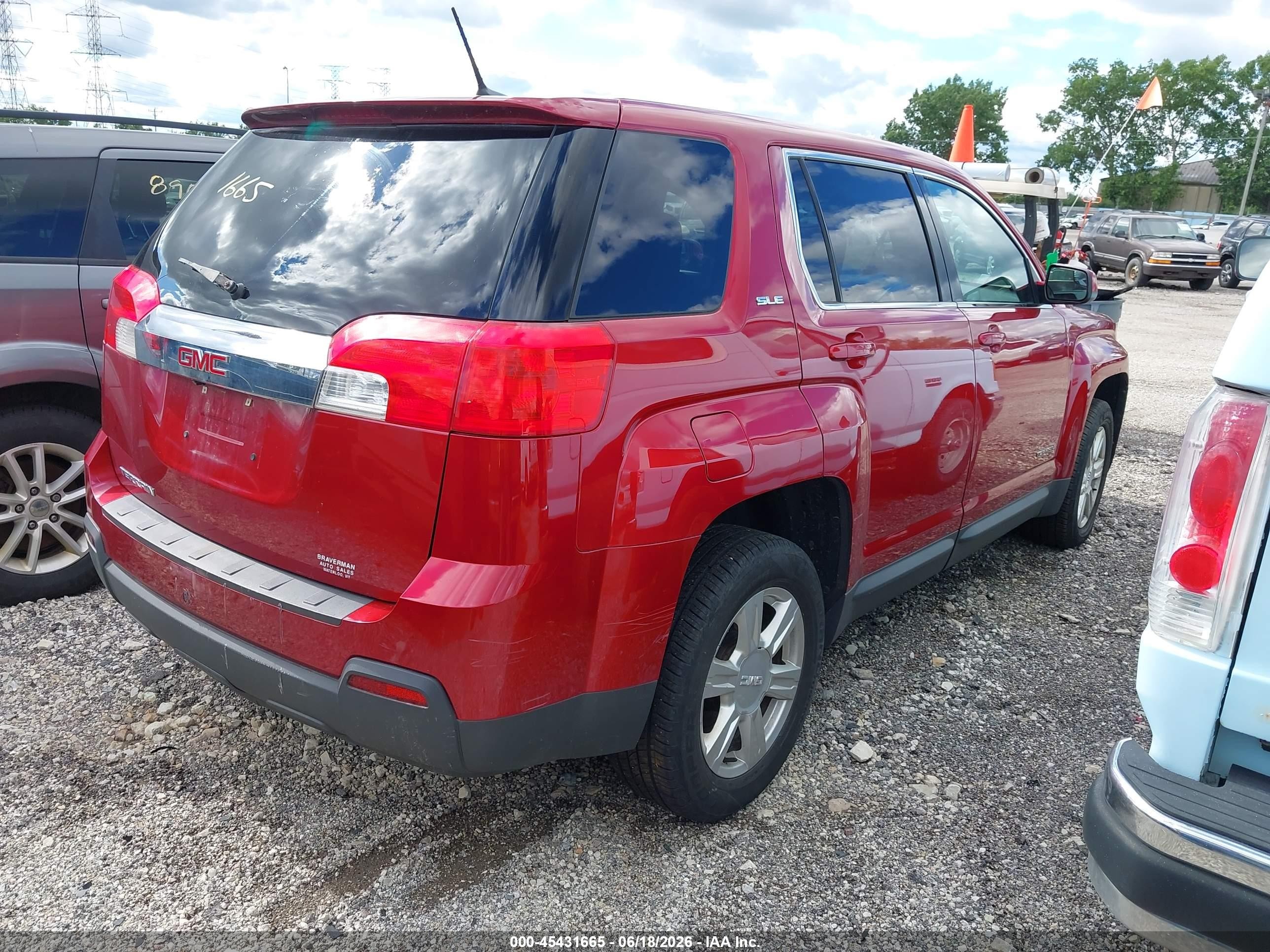 2014 Gmc Terrain Sle-1 Red vin: 2GKALMEK2E6178329