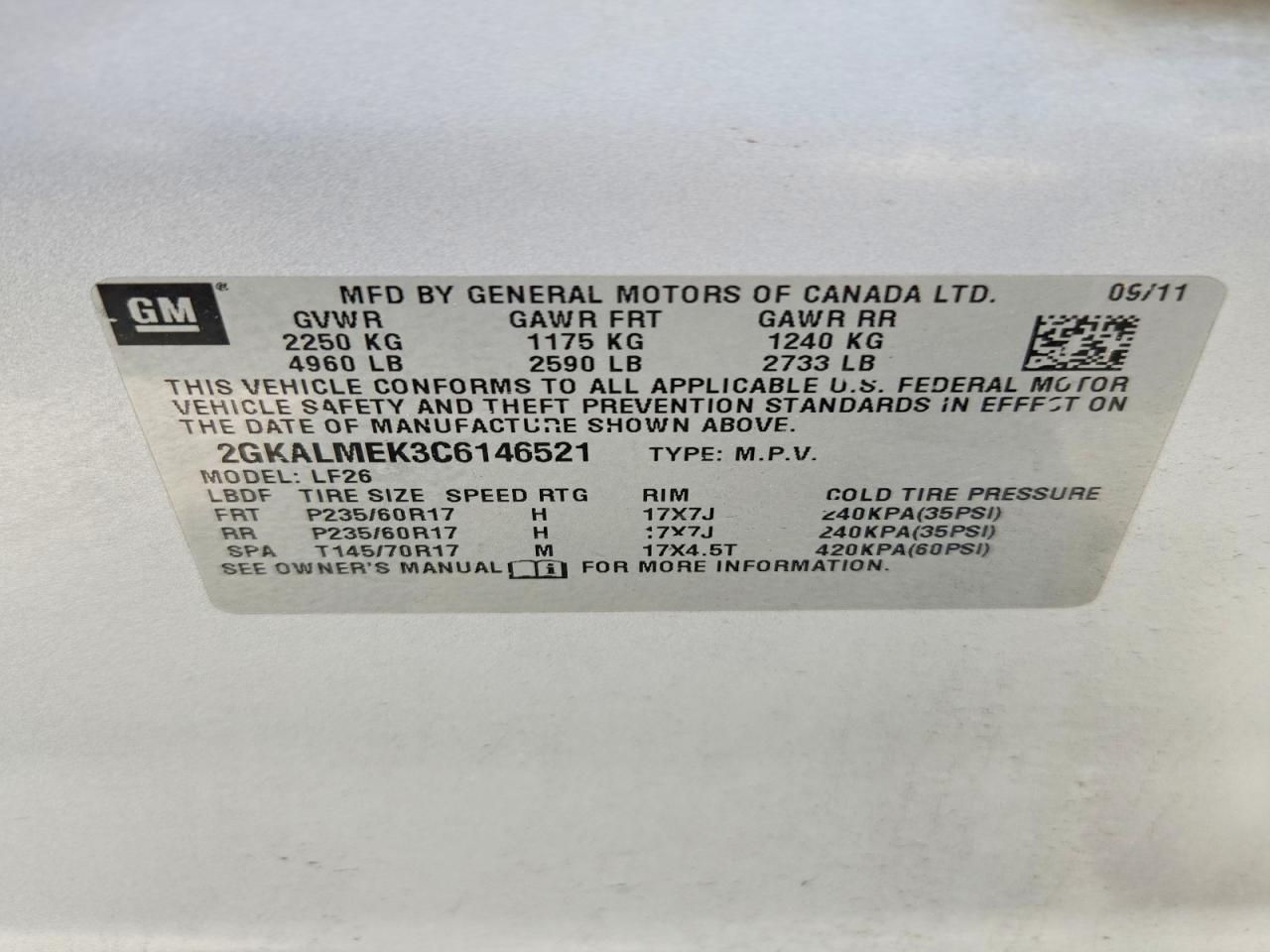 2012 Gmc Terrain Sle Silver vin: 2GKALMEK3C6146521
