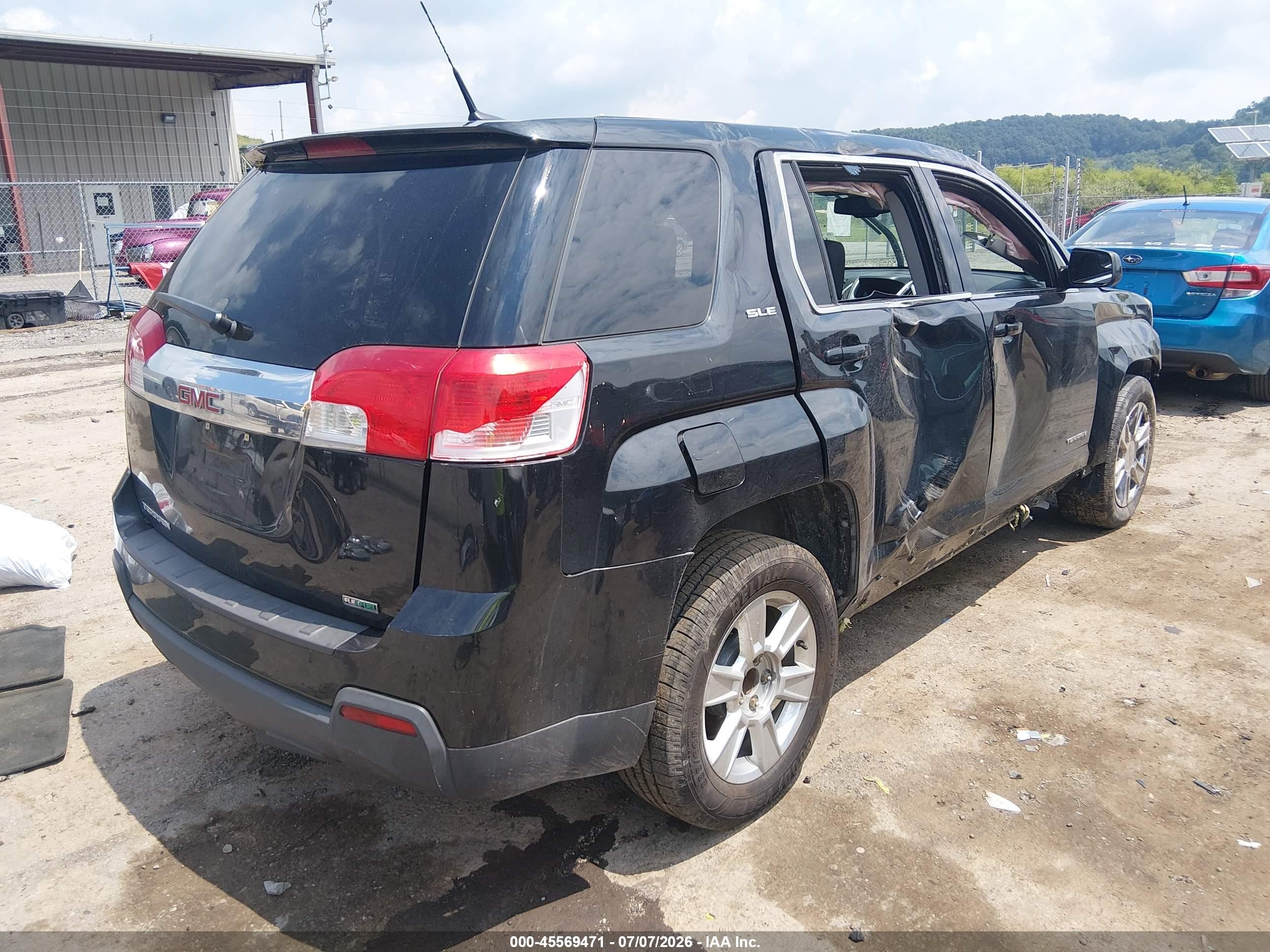 2012 Gmc Terrain Sle-1 Black vin: 2GKALMEK3C6205731