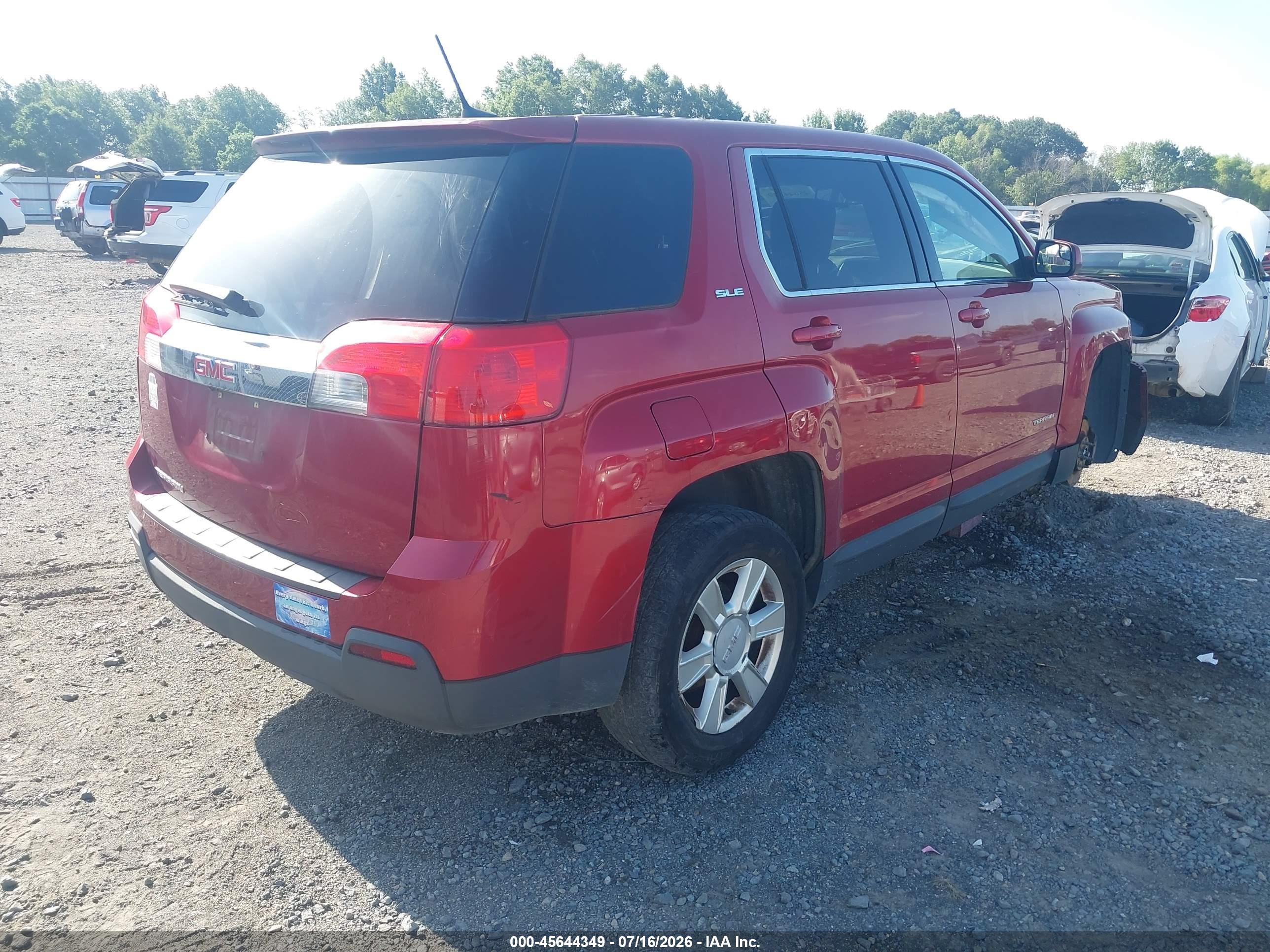 2013 Gmc Terrain Sle-1 Red vin: 2GKALMEK3D6238424