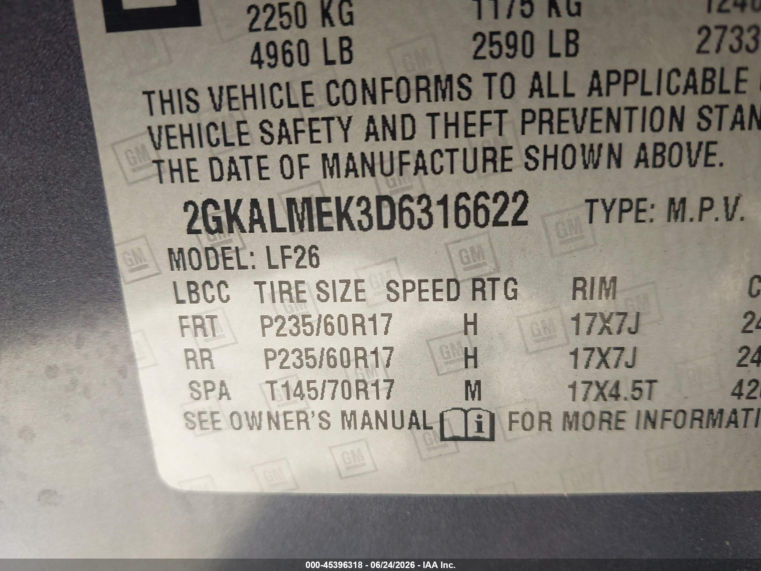 2013 Gmc Terrain Sle-1 Dark Blue vin: 2GKALMEK3D6316622