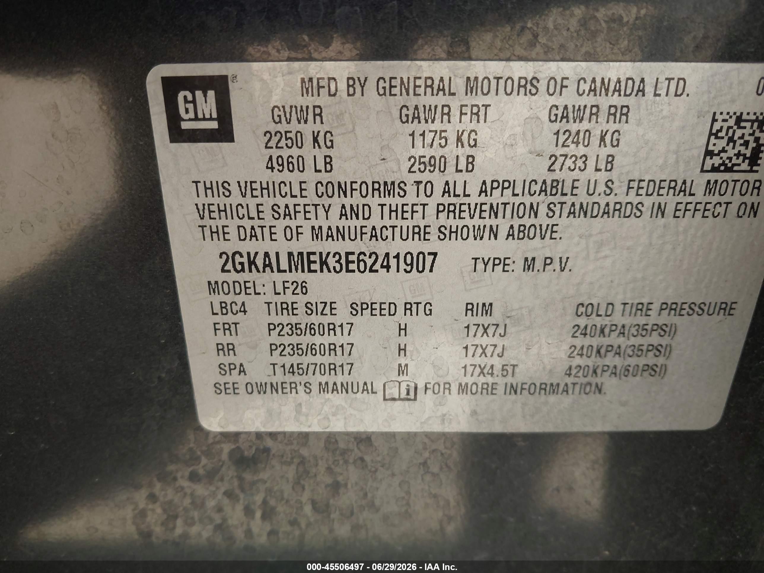 2014 Gmc Terrain Sle-1 Gray vin: 2GKALMEK3E6241907