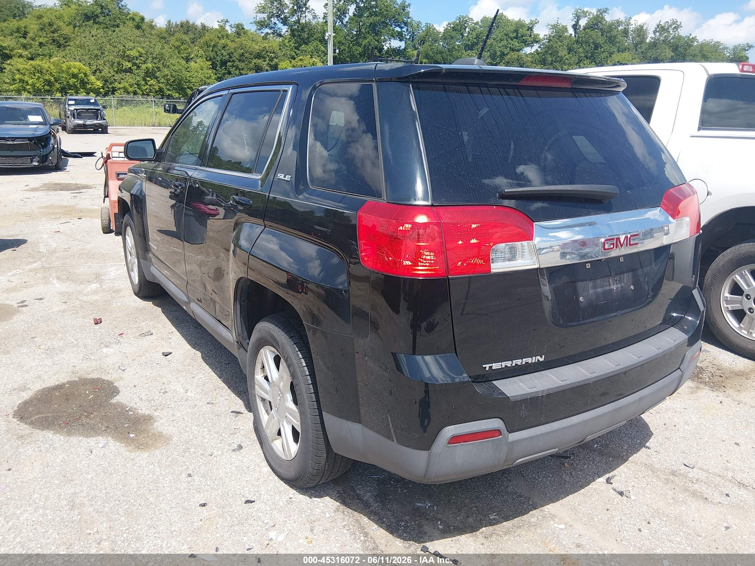 2015 Gmc Terrain Sle-1 Black vin: 2GKALMEK3F6320009